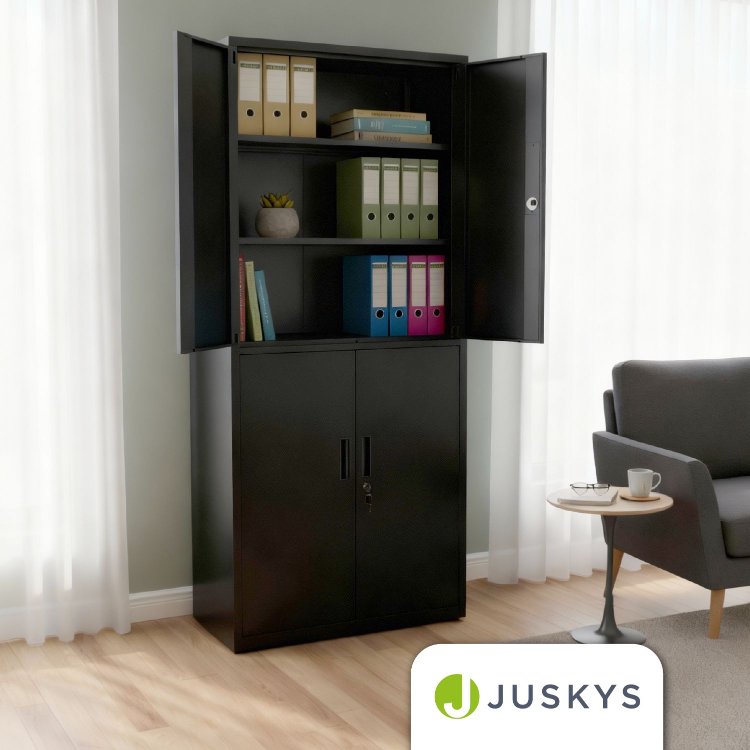 juskys-aktenschrank-aus-metall-schwarz-abschlie-bar-mit-cam-lock image 7