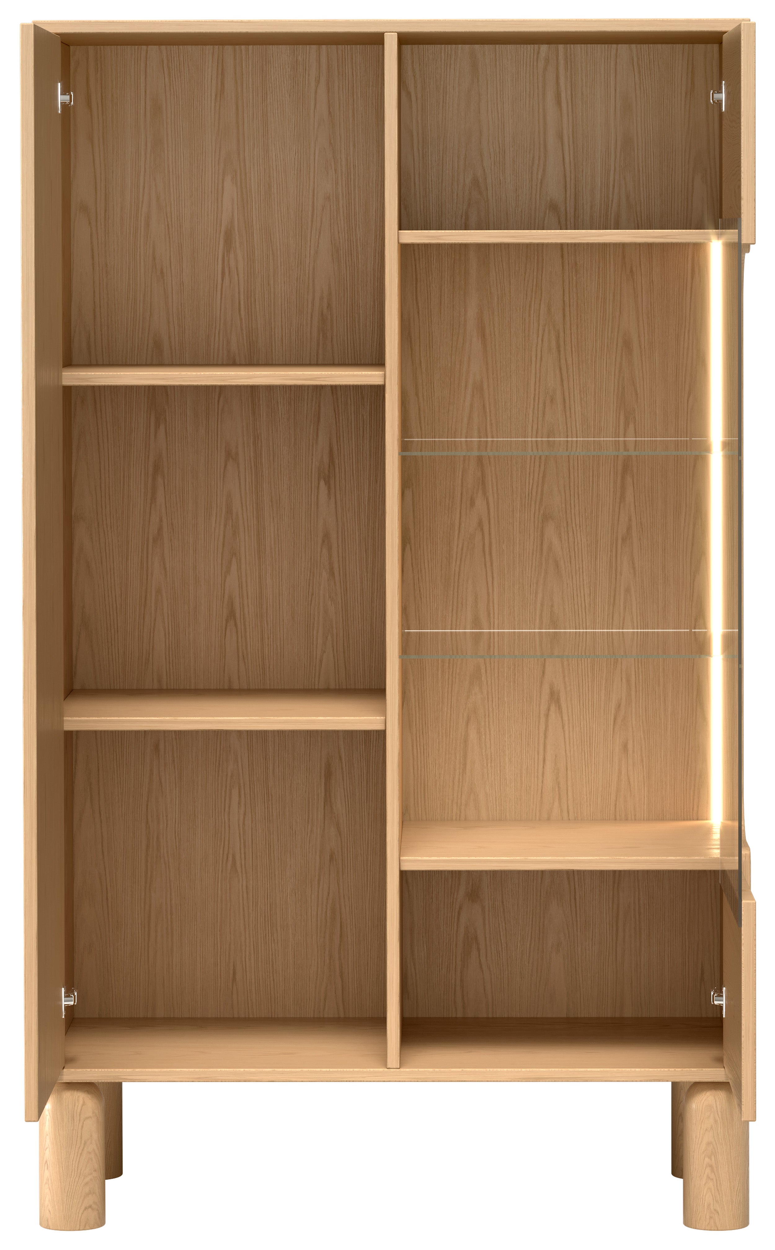 selsey-sanden-vitrine-zweit-rig-89-cm-mit-led-beleuchtung-eiche-bookmatch image 3
