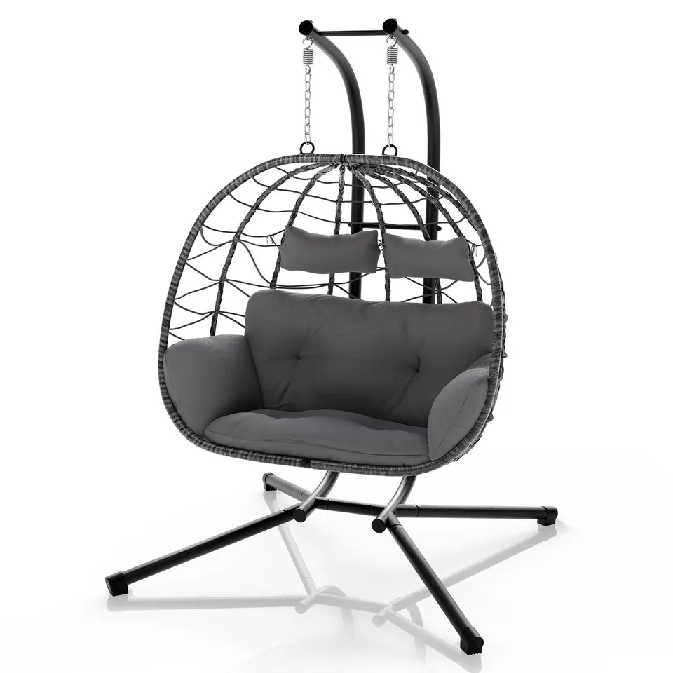 juskys-aria-polyrattan-doppelh-ngesessel-xxl-in-grau-mit-gestell image 1