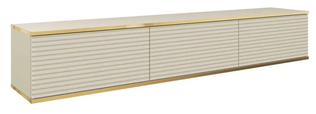 selsey-mucalma-tv-schrank-175-cm-beige-mit-goldenen-lamellen-akzenten image 1