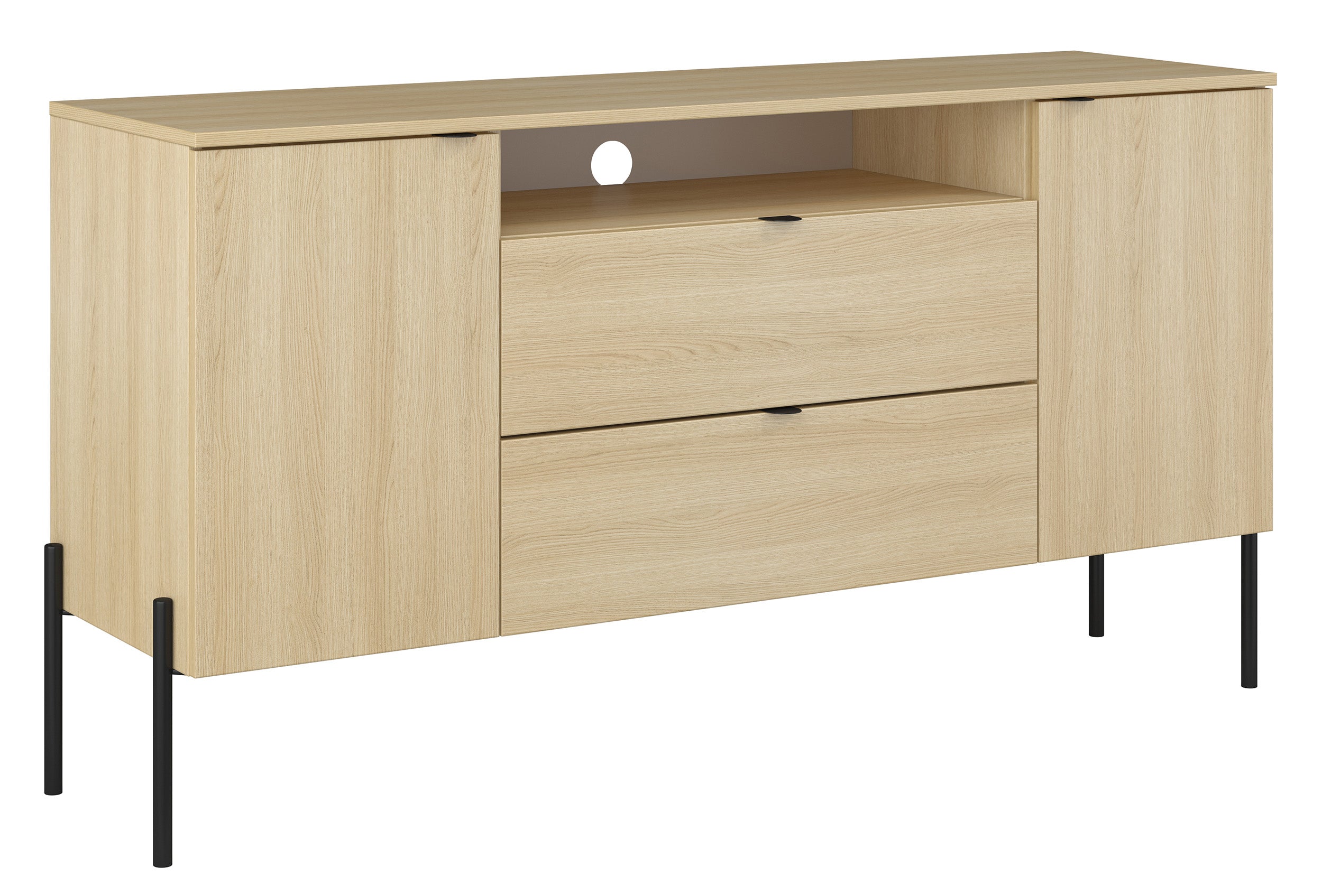 selsey-ore-zweit-rige-kommode-140-cm-mit-zwei-schubladen-lindberg-eiche image 6