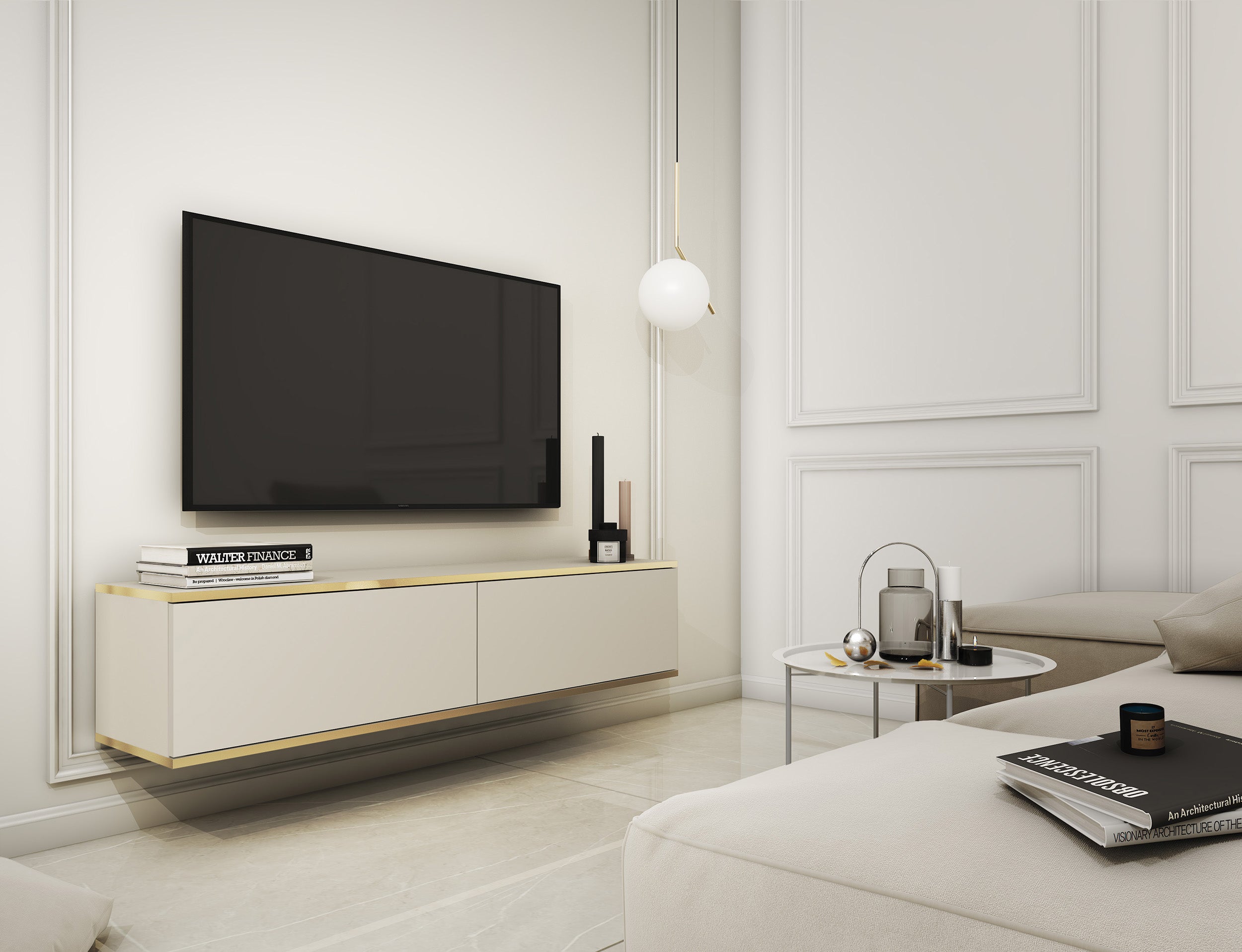selsey-mucalma-tv-schrank-135-cm-beige-mit-goldenen-eins-tzen image 2
