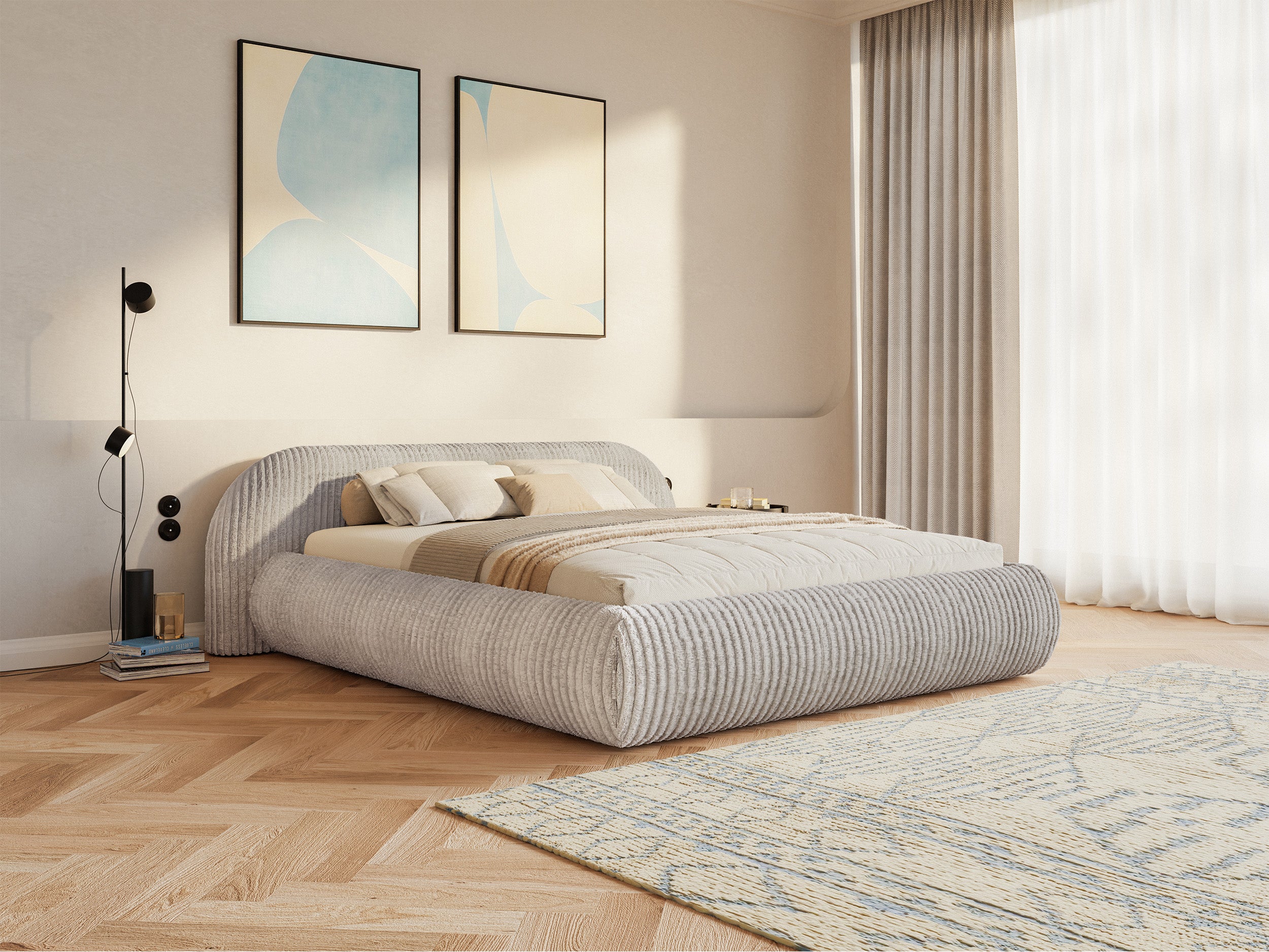 selsey-shels-low-polsterbett-180x200-cm-grau-beige-dicker-cordstoff image 2