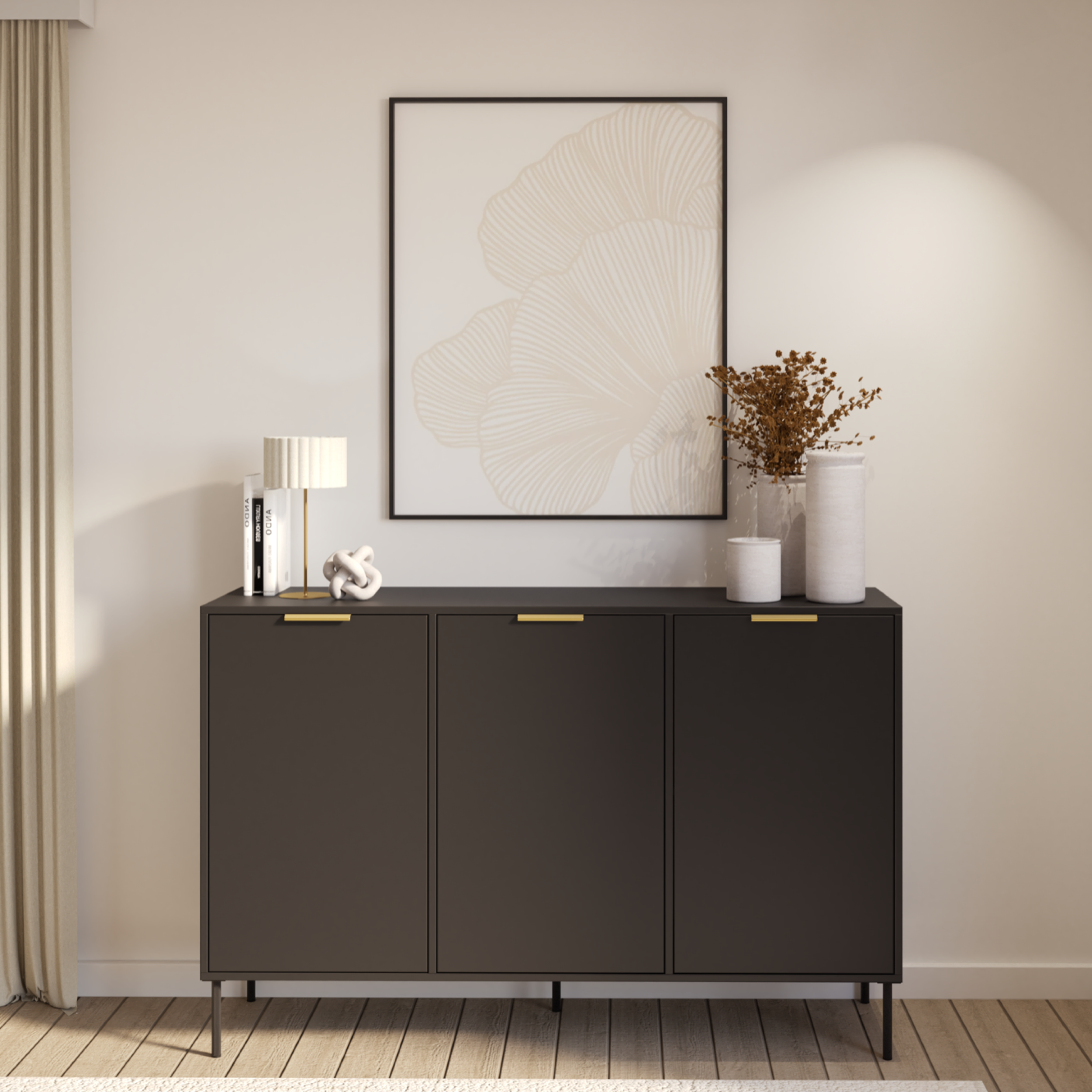 selsey-vena-dreht-renschrank-kommode-150-cm-schwarz-3-t-rig image 2