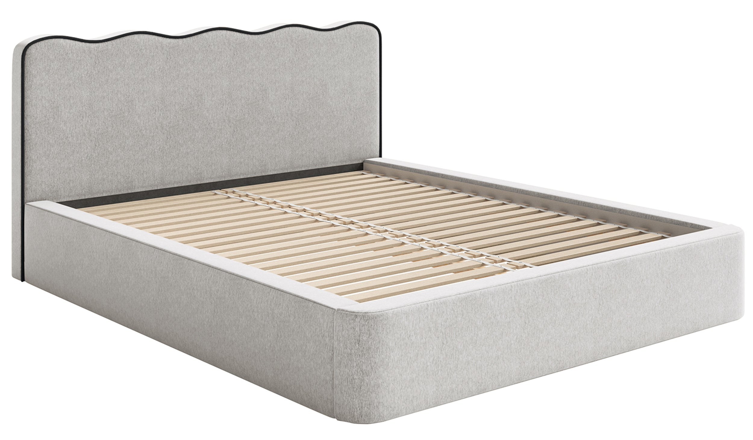 selsey-duney-polsterbett-160x200-cm-hellgrauer-flechtstoff-mit-wellen-kopfteil image 6