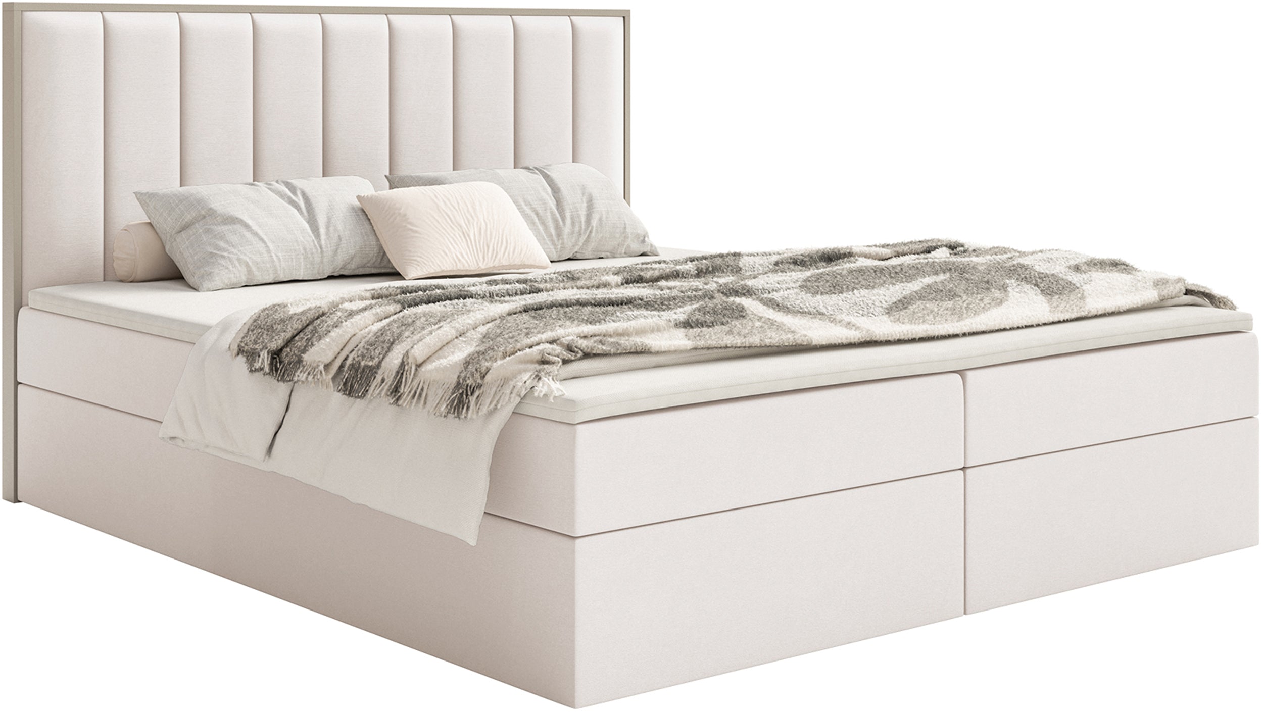 selsey-kontinentales-bett-togents-180x200-cm-mit-stauraum-und-topper-creme-velou image 1