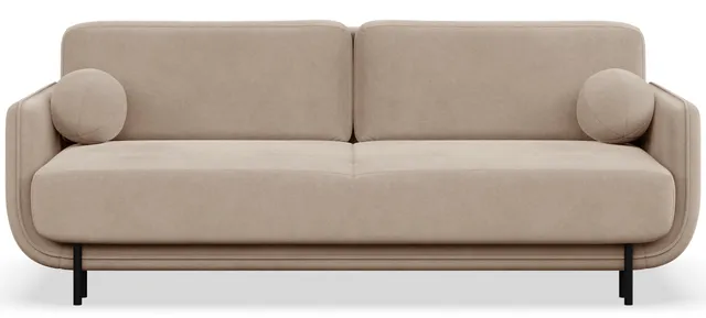 selsey-ovals-dreisitzer-schlafsofa-aus-samt-beige-ausklappbar image 1