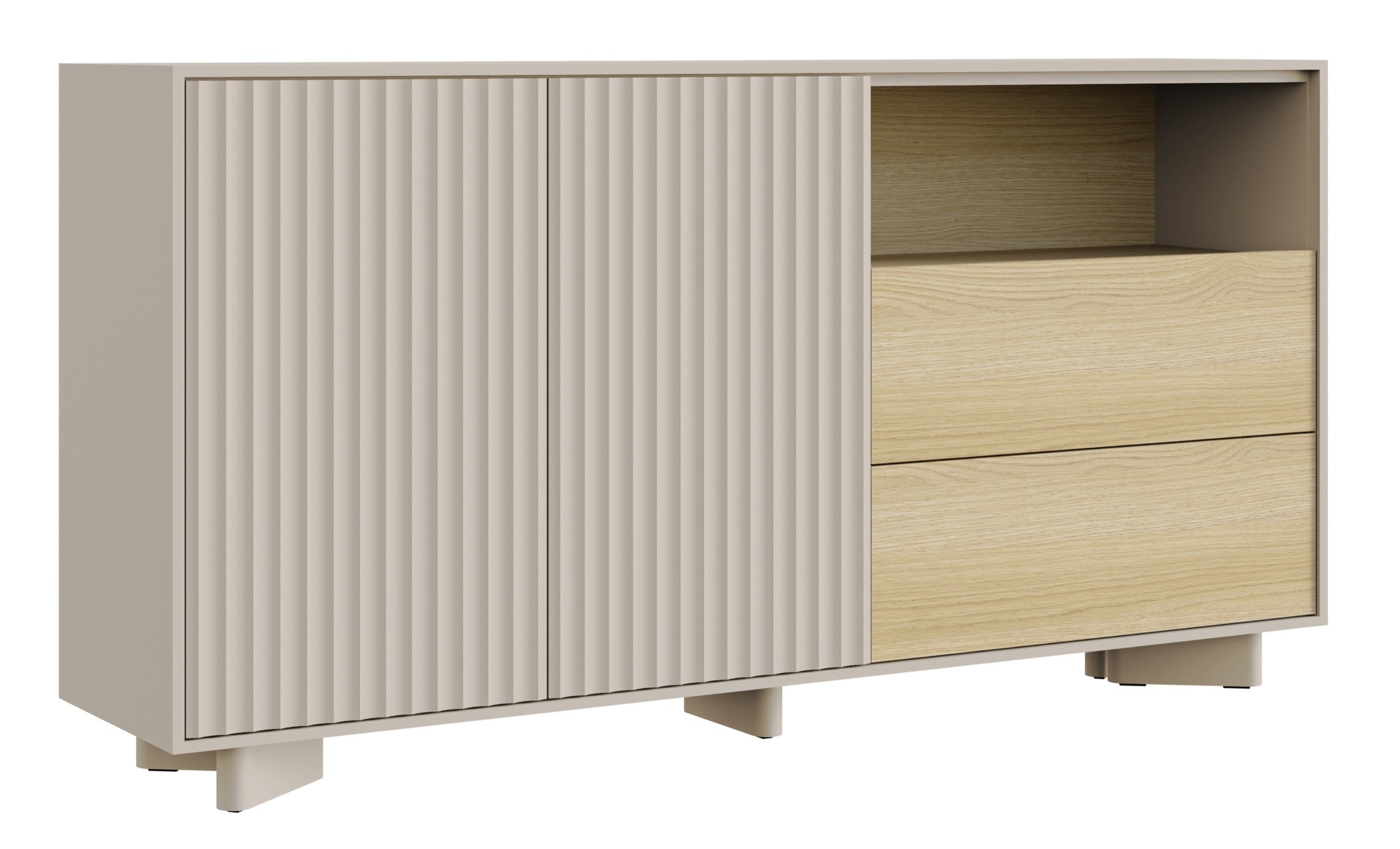 selsey-distria-zweit-rige-kommode-156-cm-mit-schubladen-kaschmir-vicenza-eiche image 2