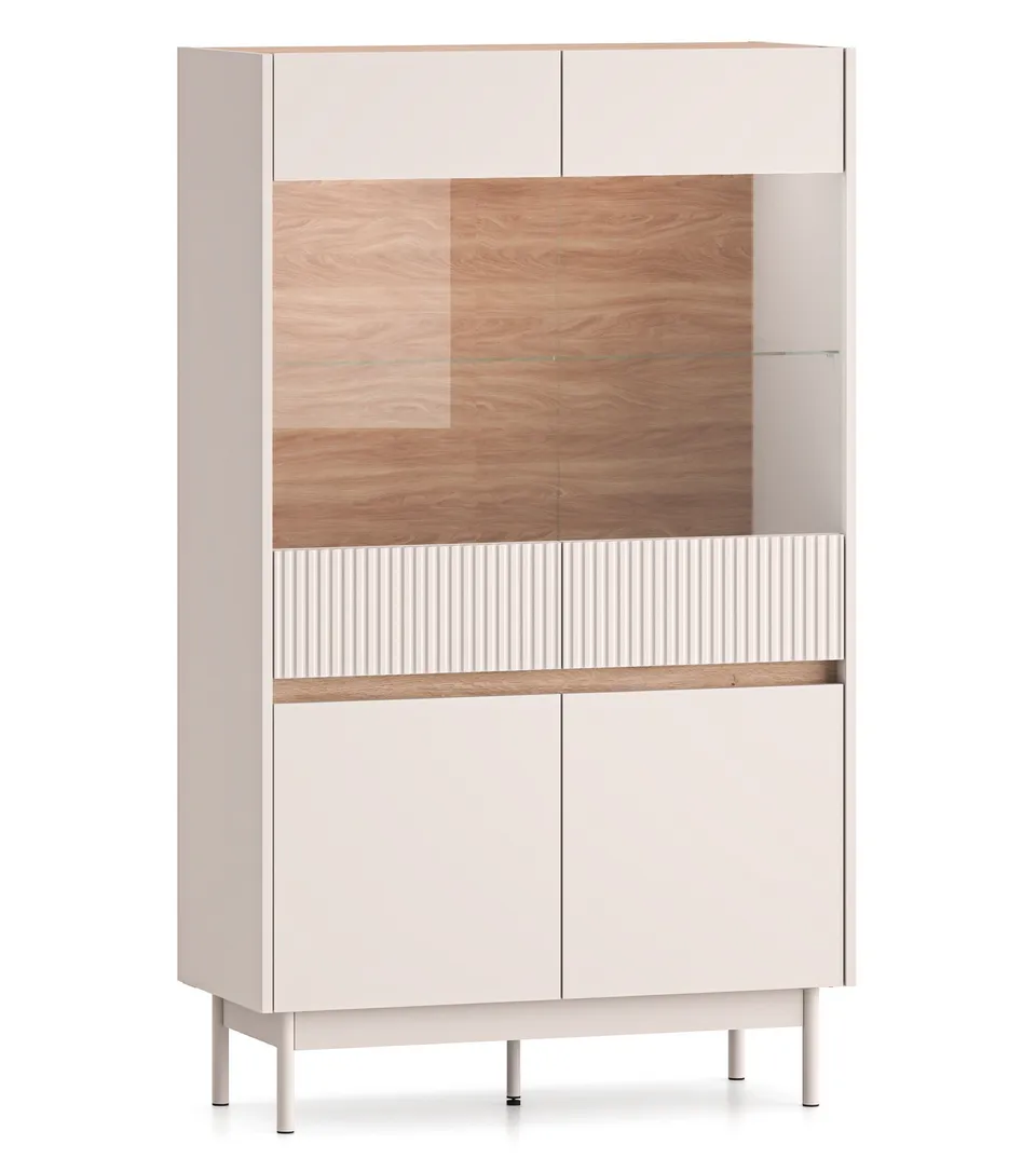 selsey-dunea-vitrine-4-t-rig-92-cm-mit-beleuchtung-kaschmir-eiche image 1