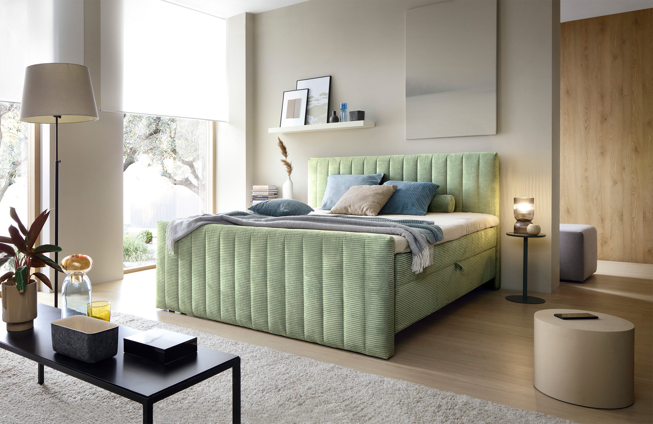 selsey-lullabino-kontinentalbett-160x200-cm-mit-stauraum-und-topper-salbeigr-ner image 2