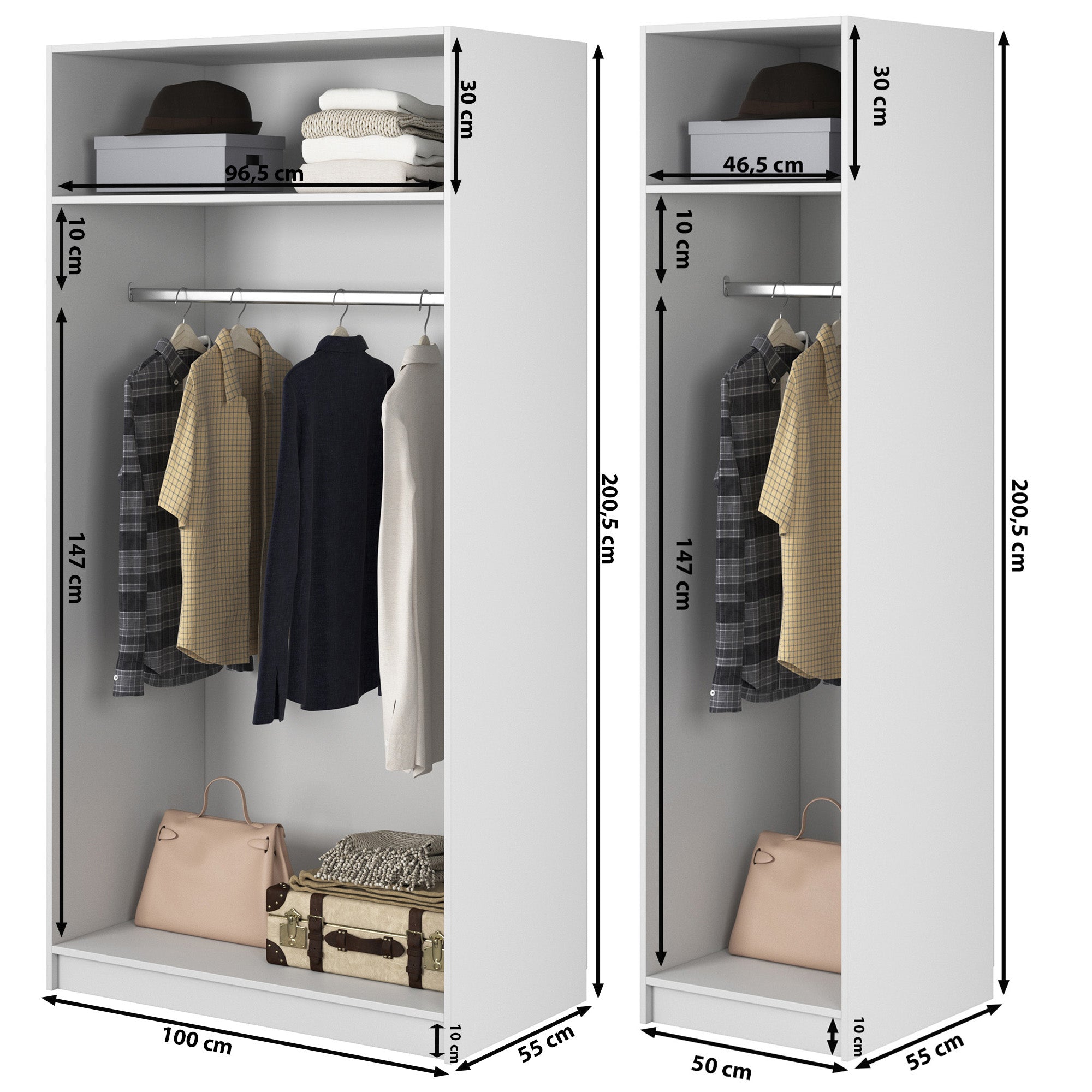selsey-frame-dreht-renschrank-3-t-rig-150-cm-wei-mit-zwei-kleiderstangen image 7