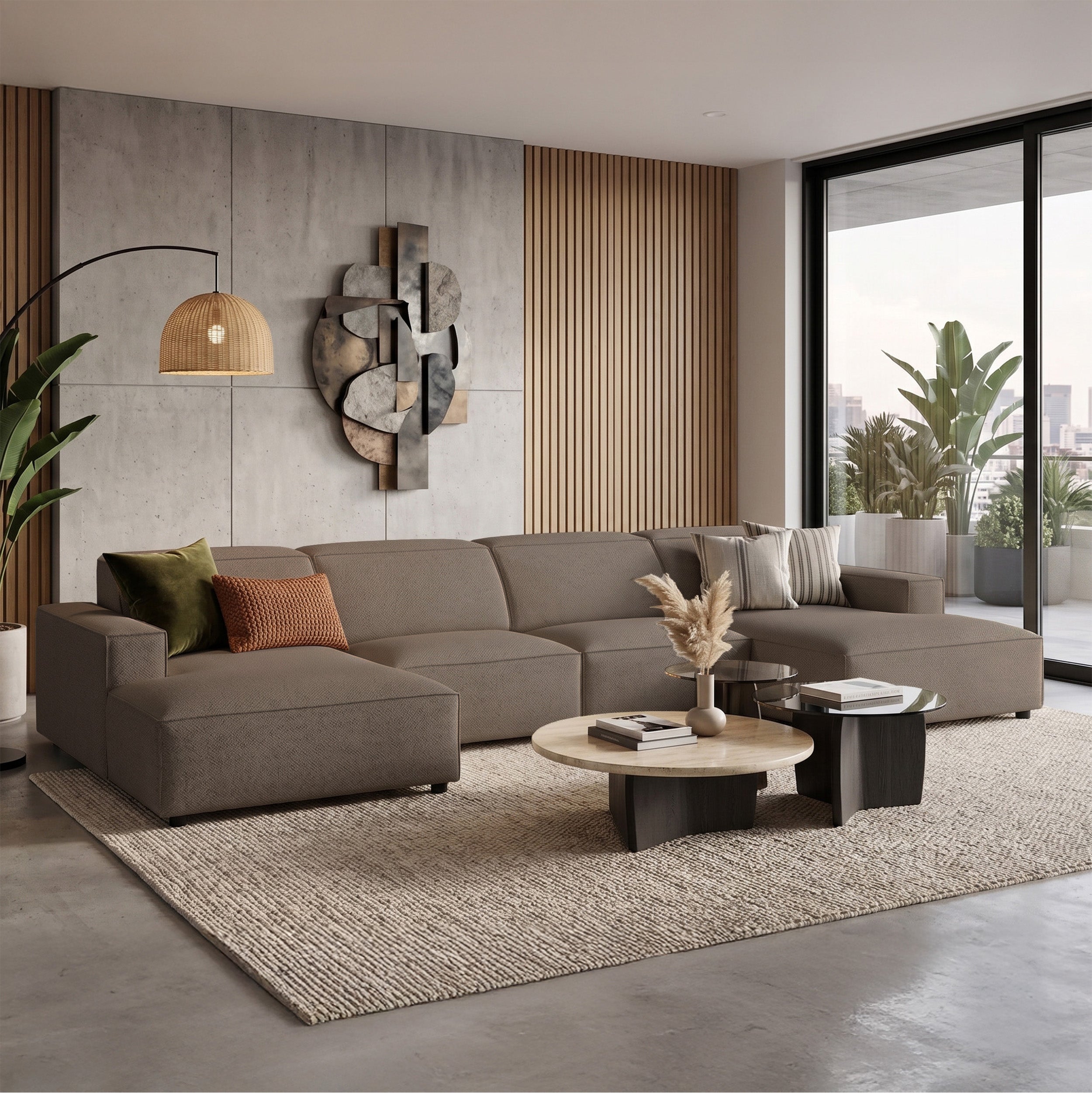 selsey-sellmo-modulares-ecksofa-u-form-universell-hellbraun-hydrophobes-chenille image 2