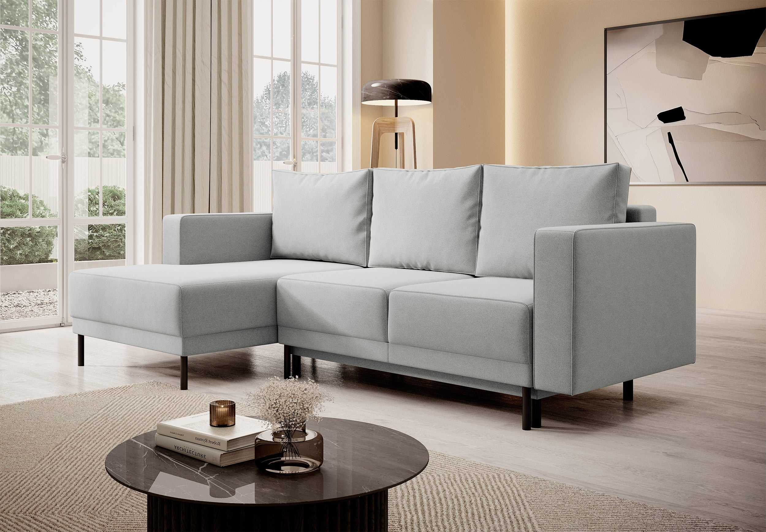 selsey-rodario-mini-ecksofa-links-l-f-rmig-grau-samt-mit-schlaffunktion image 3
