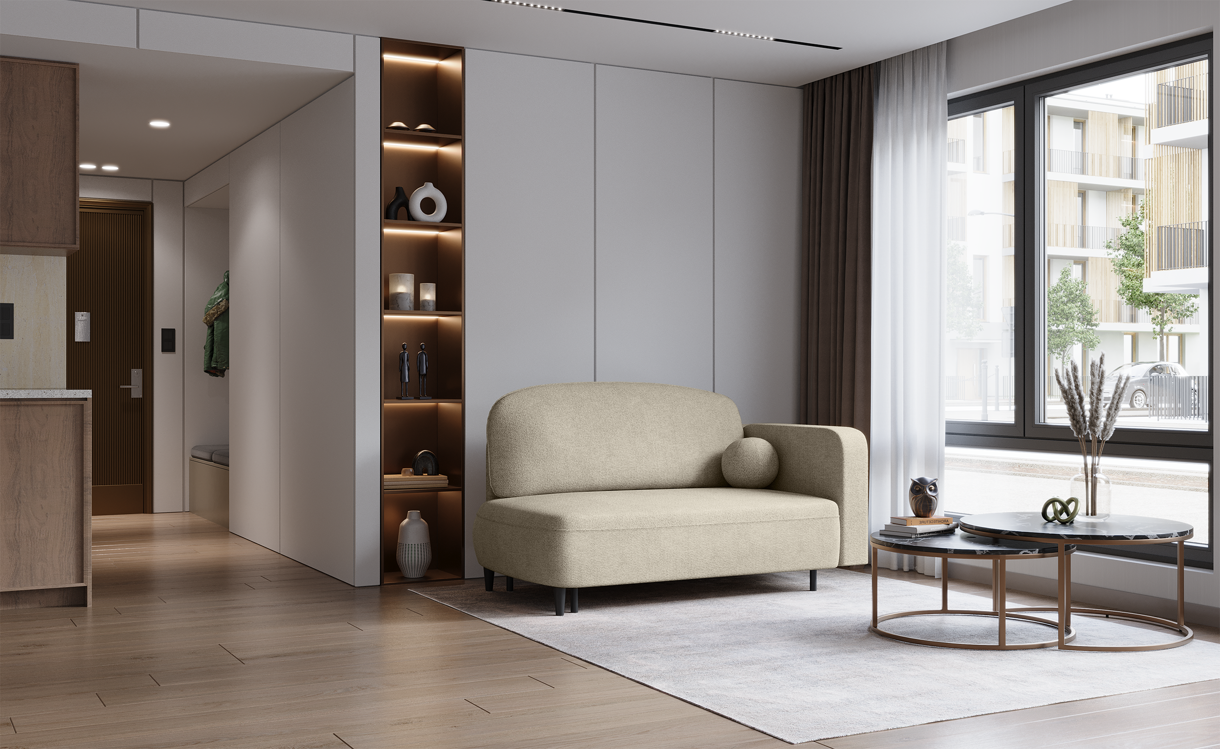 selsey-pinkio-ausziehbare-liege-linksseitig-mit-stauraum-beige-chenille image 2