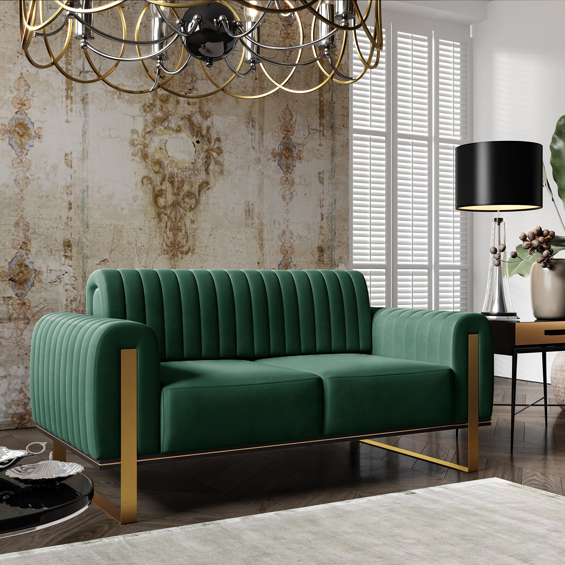 selsey-parissa-zweisitzer-sofa-gr-n-samt image 2
