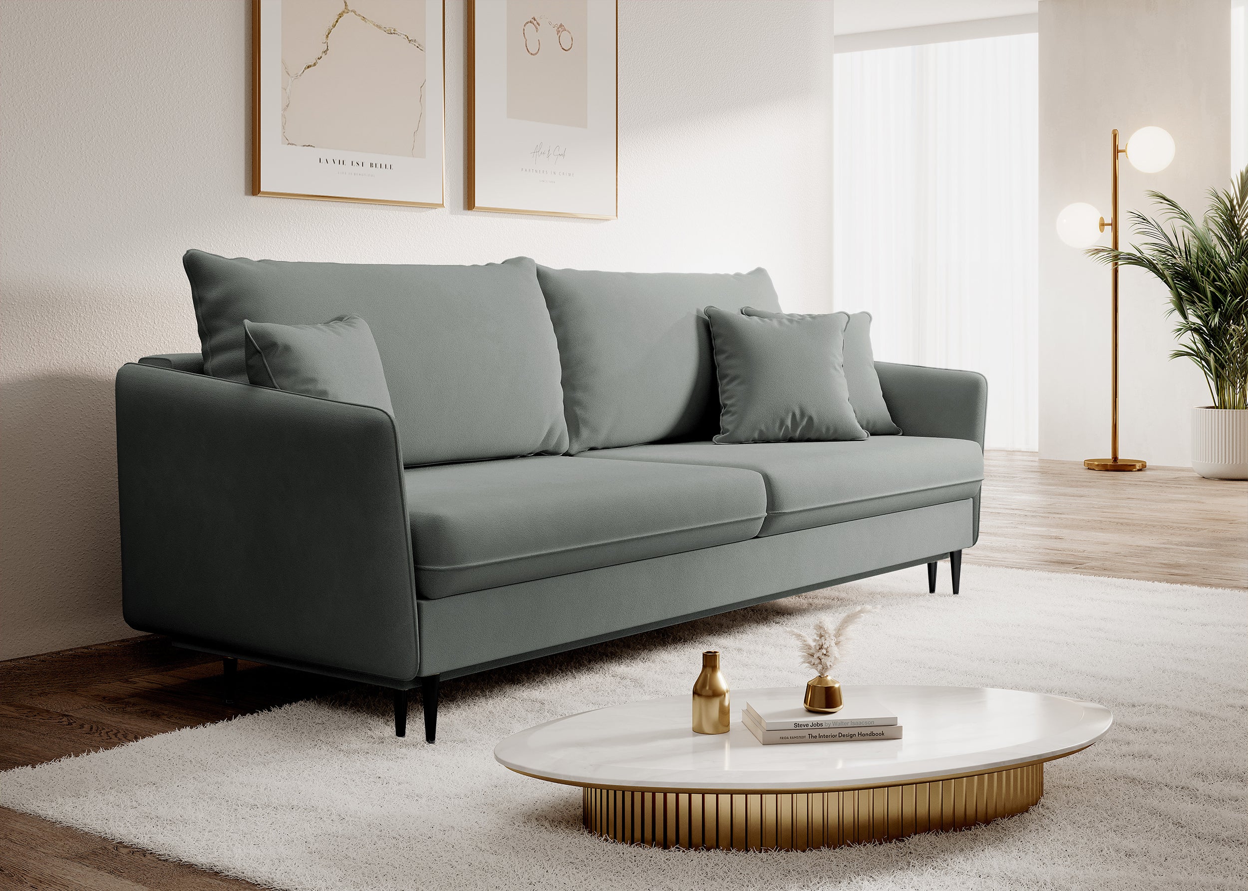 selsey-volio-dreisitziges-ausklappbares-sofa-grau-velours-wasserabweisend-mit-sc image 2