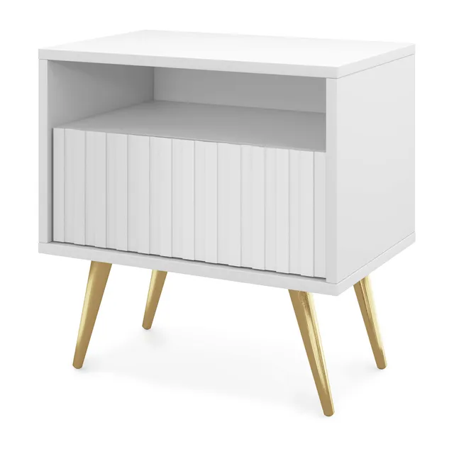 selsey-bello-nachttisch-mit-schublade-und-lamellenfront-wei-mit-goldenen-beinen image 1