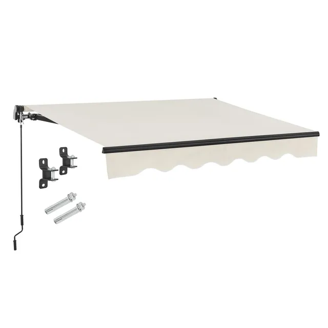 juskys-gelenkarmmarkise-mit-kurbel-beige-250x200-cm-sonnenschutz-uv40 image 1
