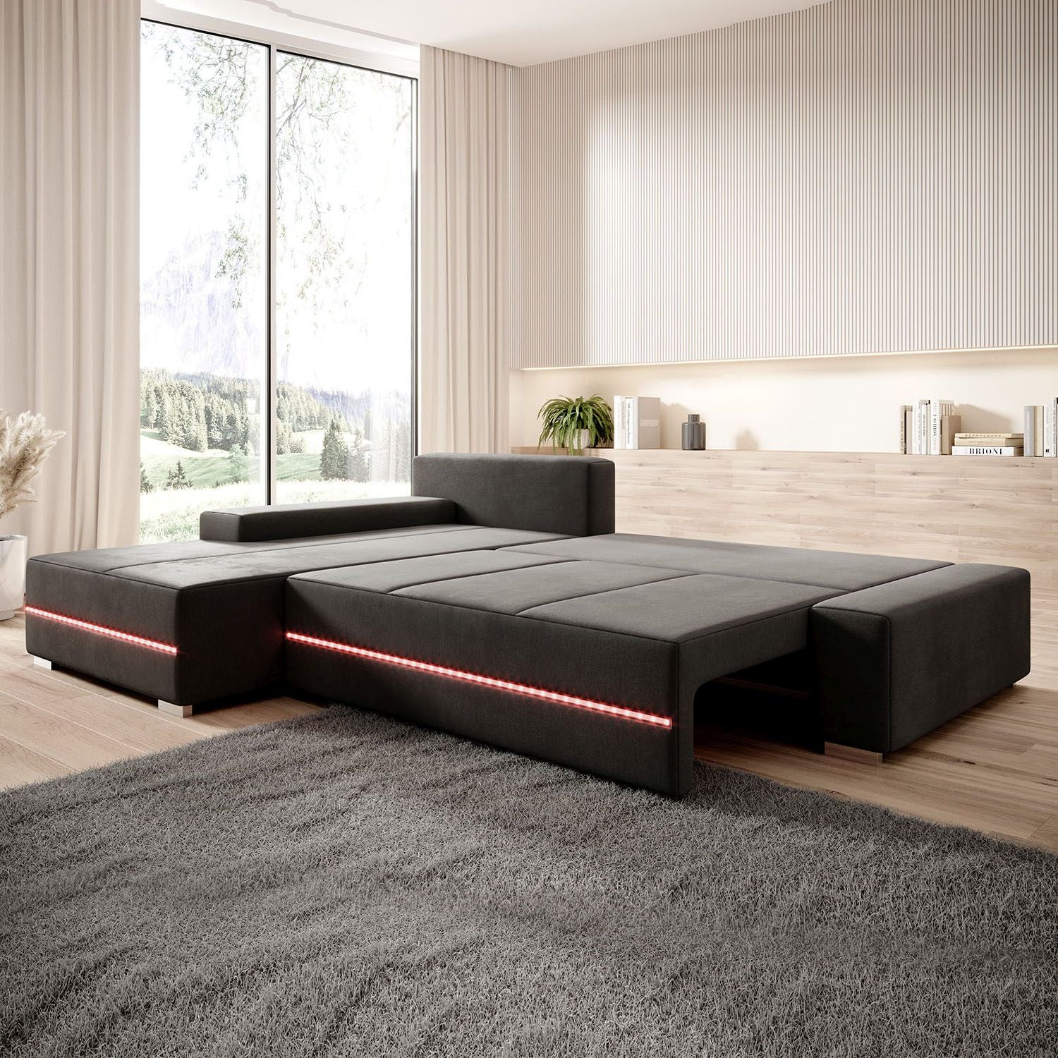juskys-sofa-davos-mit-led-wohnlandschaft-mit-schlaffunktion-und-bettkasten image 2