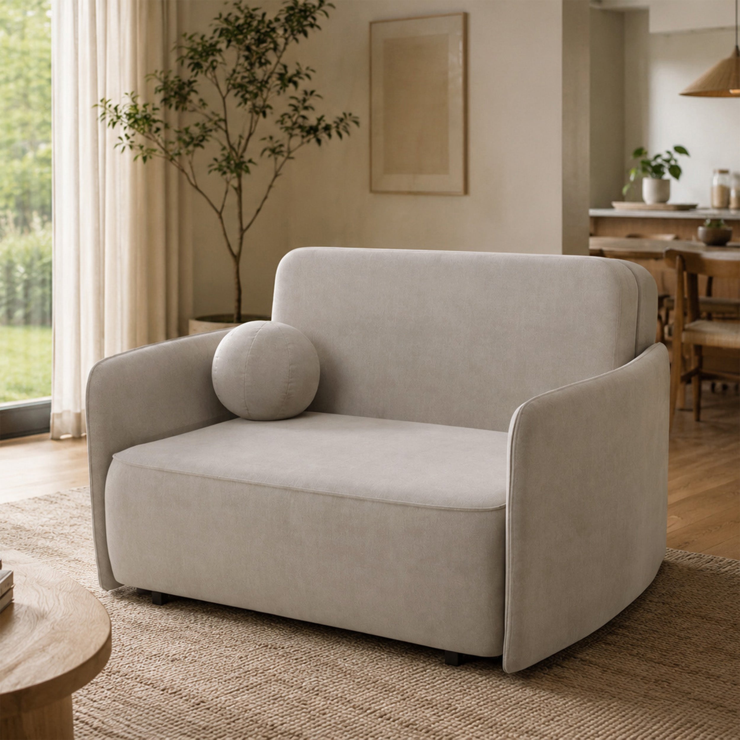selsey-paxi-zweisitzer-schlafsofa-145-cm-ausklappbar-mit-stauraum-hellbeige-chen image 2