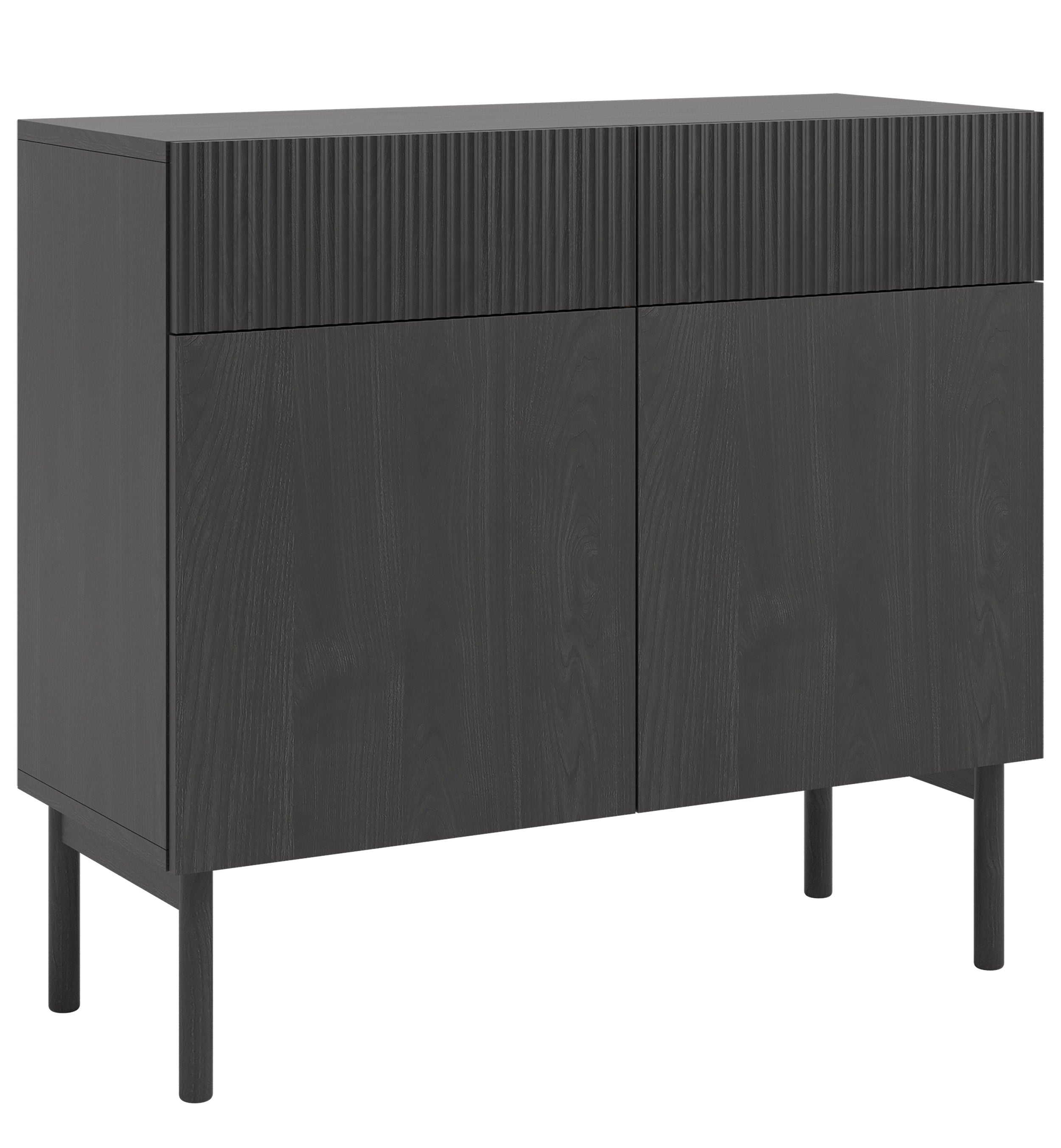 selsey-nolie-kommode-100-cm-mit-2-t-ren-und-2-schubladen-portland-esche-schwarz image 1