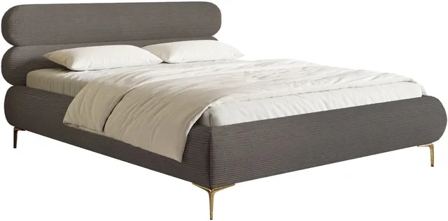 selsey-roule-cord-gepolstertes-bett-160x200-cm-grauer-cordstoff-mit-goldenen-bei image 1
