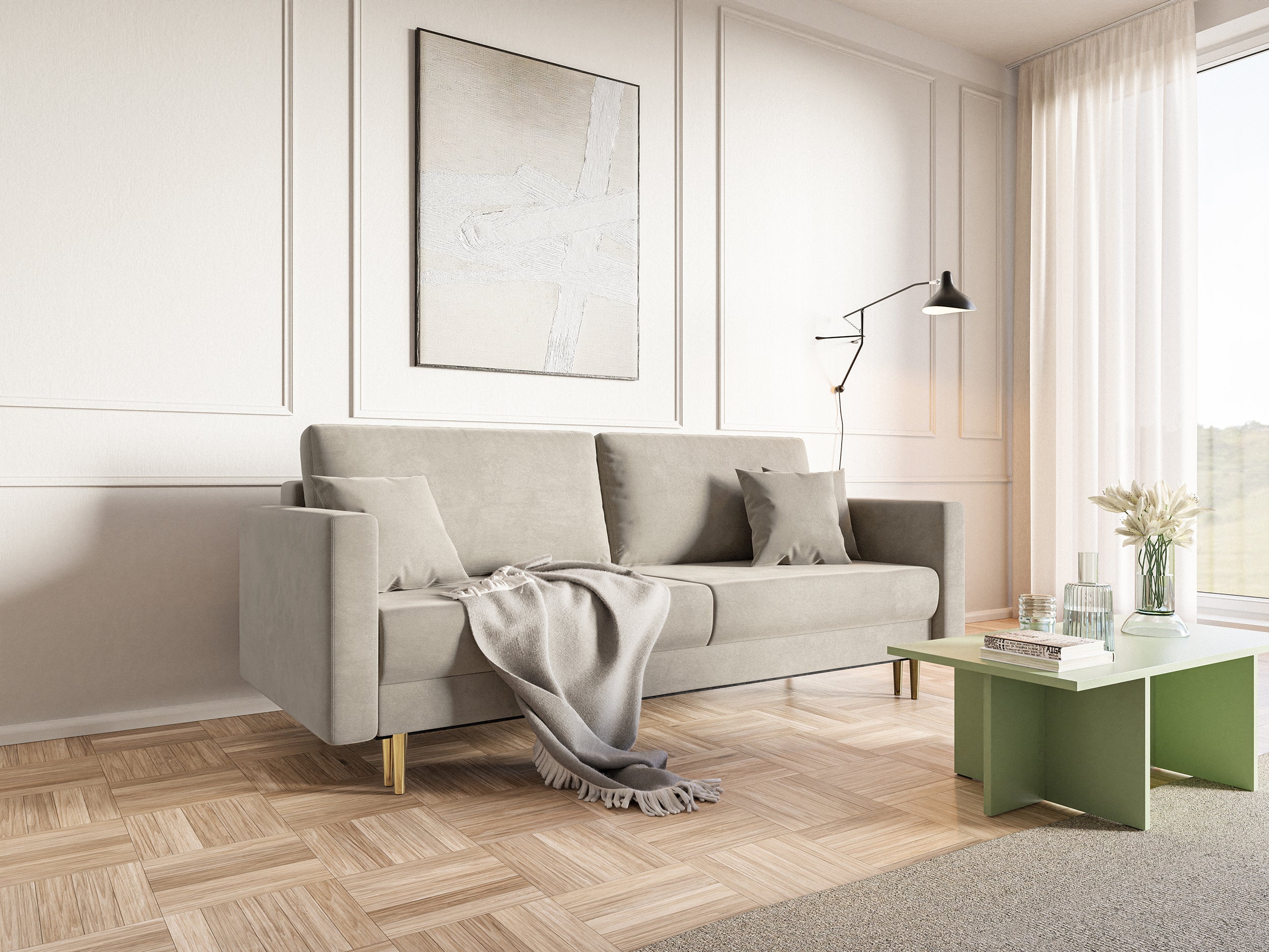 selsey-valico-ausziehbares-dreisitzer-sofa-beige-samt-wasserabweisend image 4