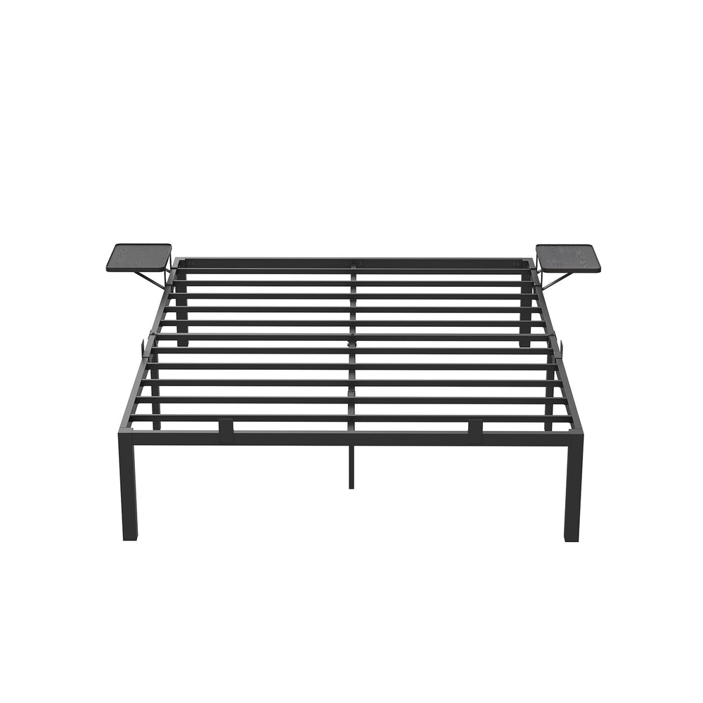 vasagle-doppelbettgestell-aus-metall-160-x-200-cm-mit-aufbewahrungsregalen image 2