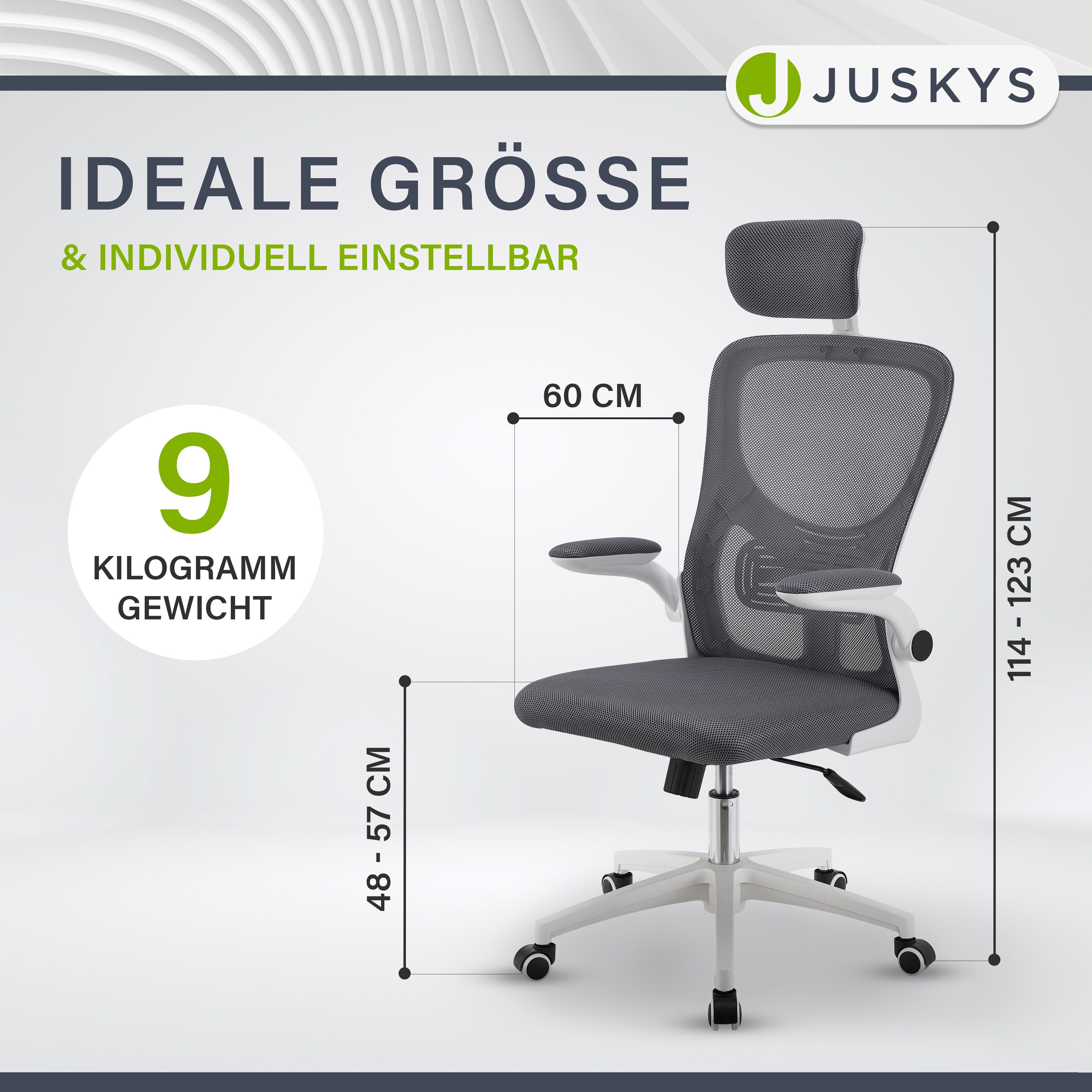 juskys-b-rostuhl-baltimore-grau-wei-ergonomischer-schreibtischstuhl image 3