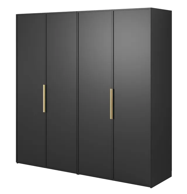 selsey-viert-riger-schrank-frame-200-cm-schwarz-mit-zwei-kleiderstangen image 1