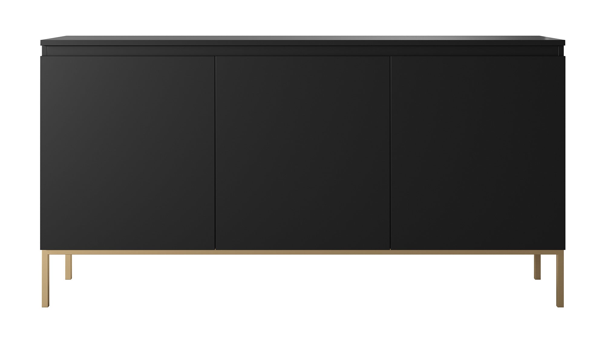 selsey-bemmi-kommode-150-cm-schwarz-mit-3-dreht-ren-und-goldenen-beinen image 5