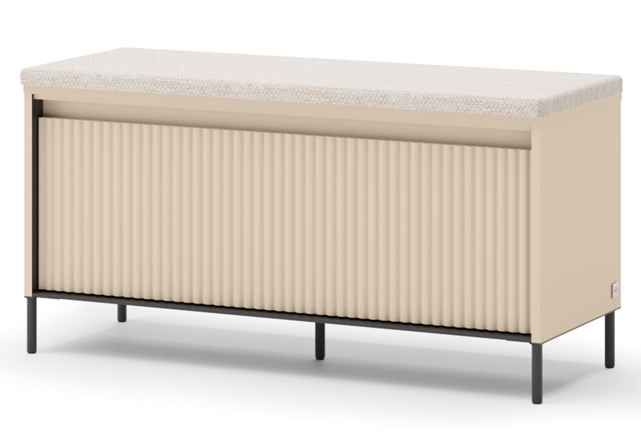 selsey-trend-schuhschrank-mit-sitzbank-und-beleuchtung-101-cm-sandbeige-schwarz- image 1