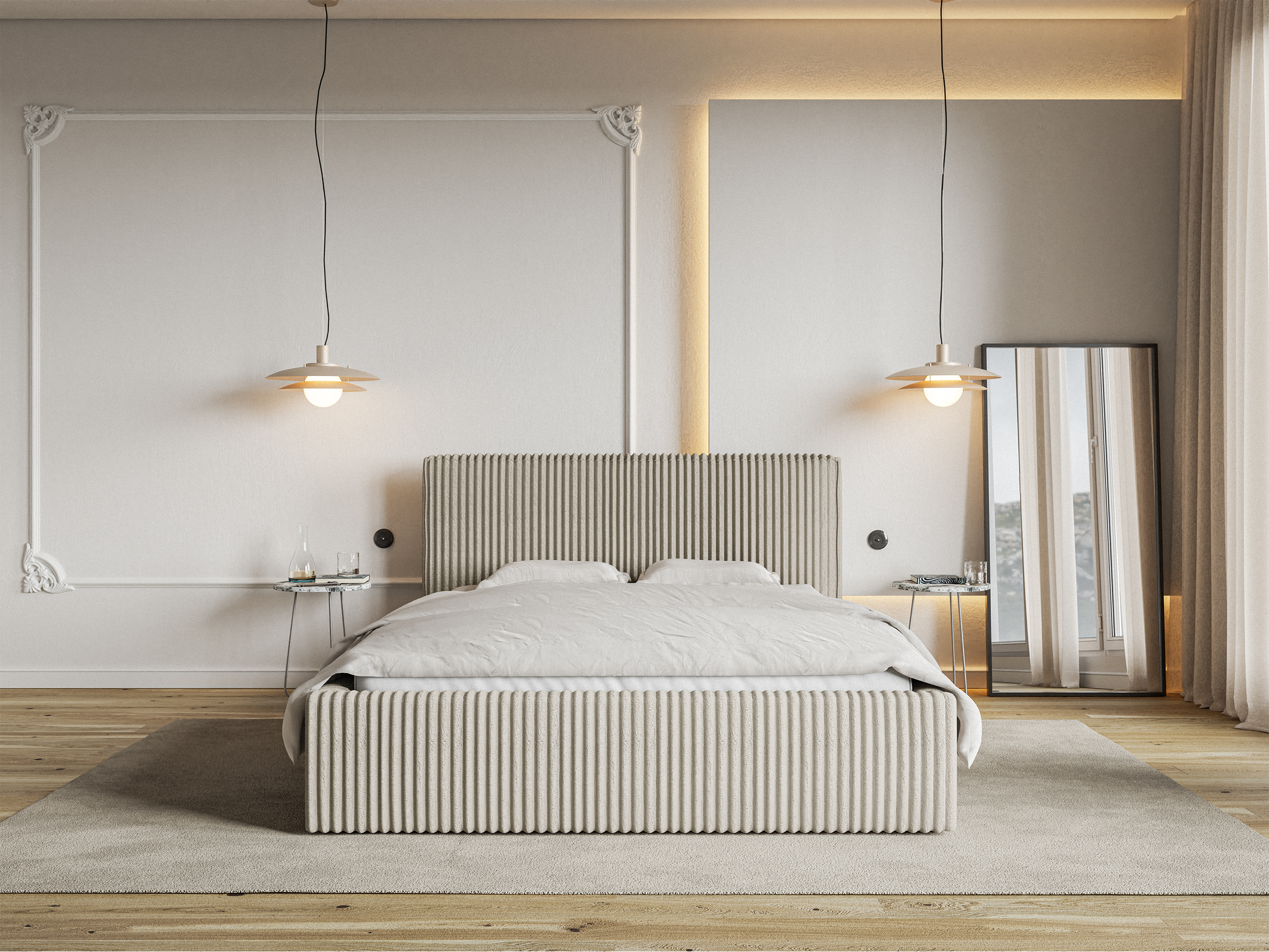 selsey-tilio-polsterbett-160x200-cm-mit-stauraum-hellbeige-dicker-cordstoff image 2