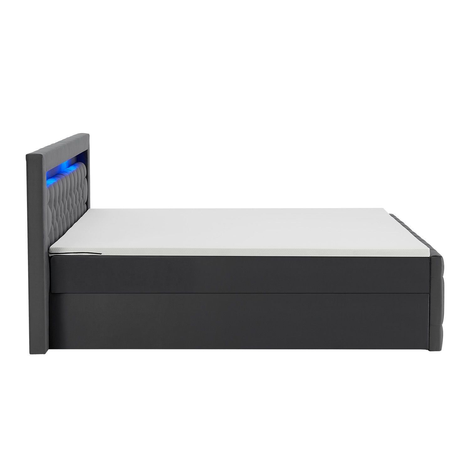 juskys-boxspringbett-leona-samt-grau-mit-led-kopfteil-und-topper image 4