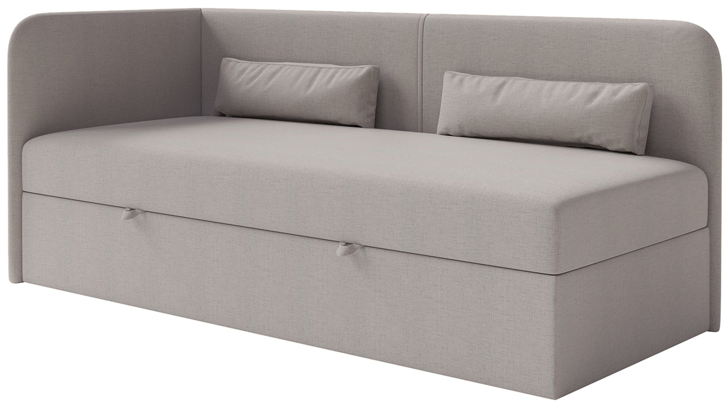 selsey-calmmo-jugendbett-90x200-cm-linksseitig-mit-stauraum-dunkelbeige-chenille image 1
