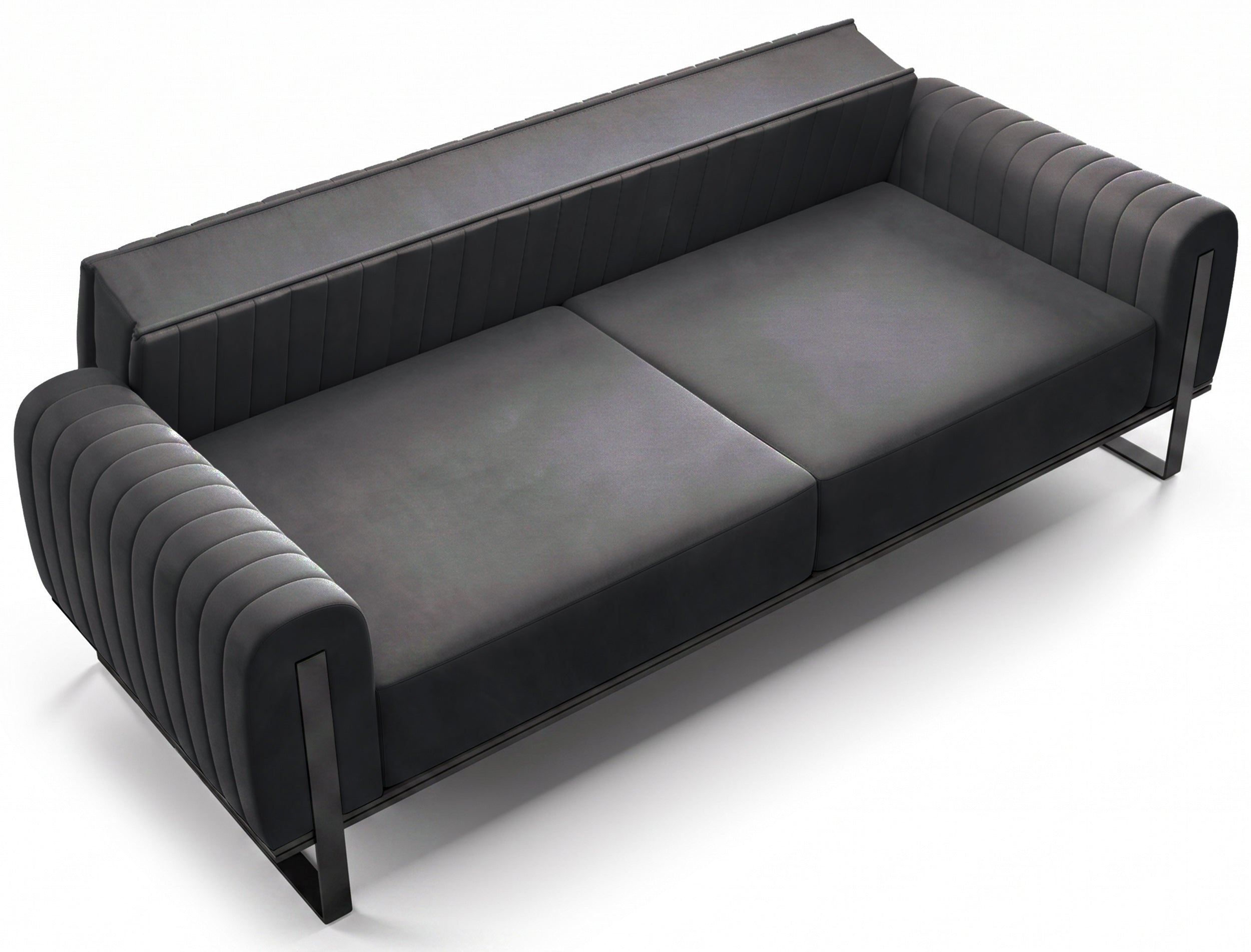 selsey-parissa-dreisitziges-sofa-dunkelgrauer-samt-schwarze-beine image 5