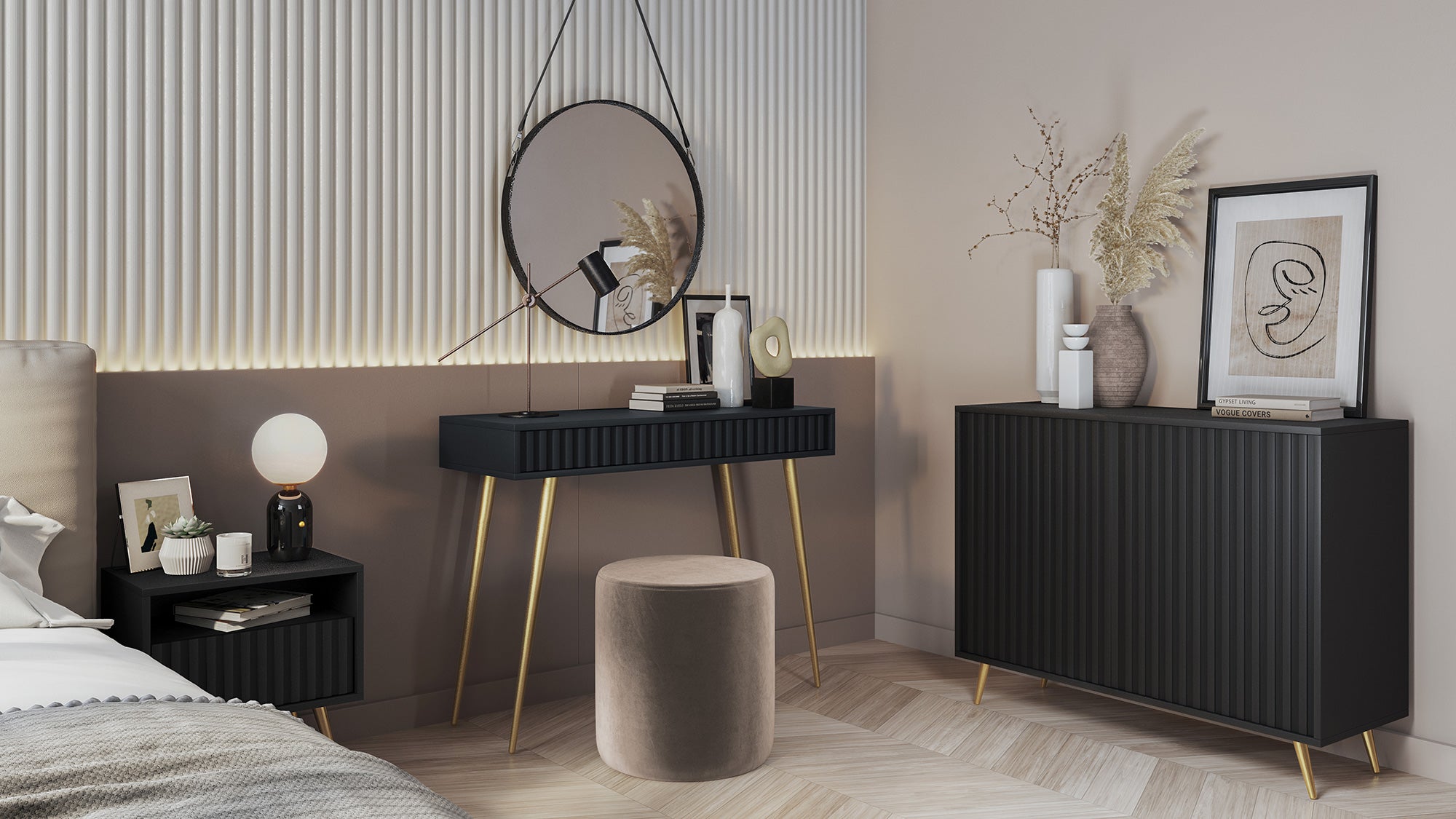 selsey-bello-schminktisch-104-cm-schwarz-mit-goldenen-beinen image 4