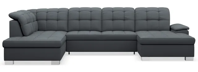 selsey-jamaal-ecksofa-u-form-rechts-dunkelgrau-geflecht-mit-schlaffunktion-und-s image 1