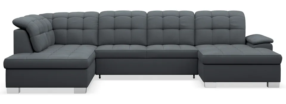 selsey-jamaal-ecksofa-u-form-rechts-dunkelgrau-geflecht-mit-schlaffunktion-und-s image 1