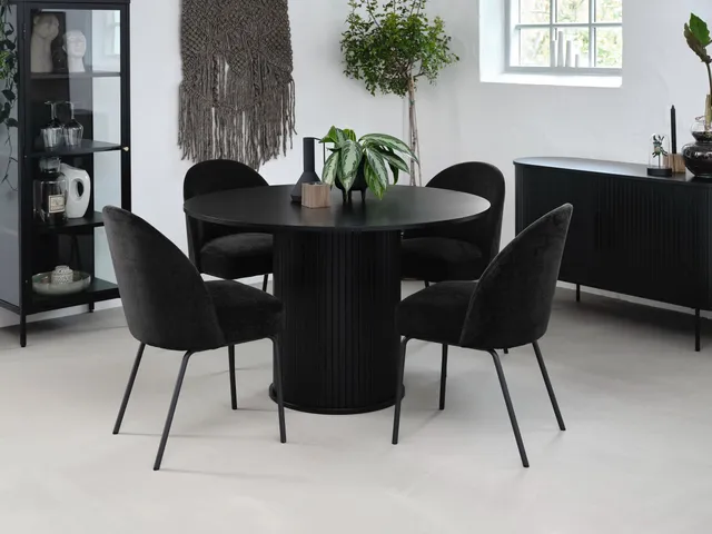 selsey-gativel-runder-esstisch-120-cm-lamellen-eiche-schwarz image 1