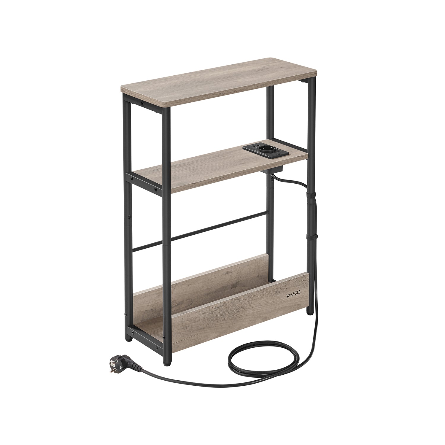 vasagle-beistelltisch-mit-ladefunktion-schmaler-beistelltisch-mit-3-ablagen image 4
