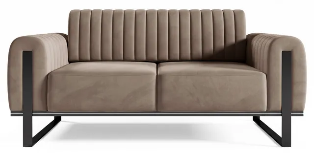 selsey-parissa-zweisitziges-sofa-beige-velours-schwarze-beine image 1