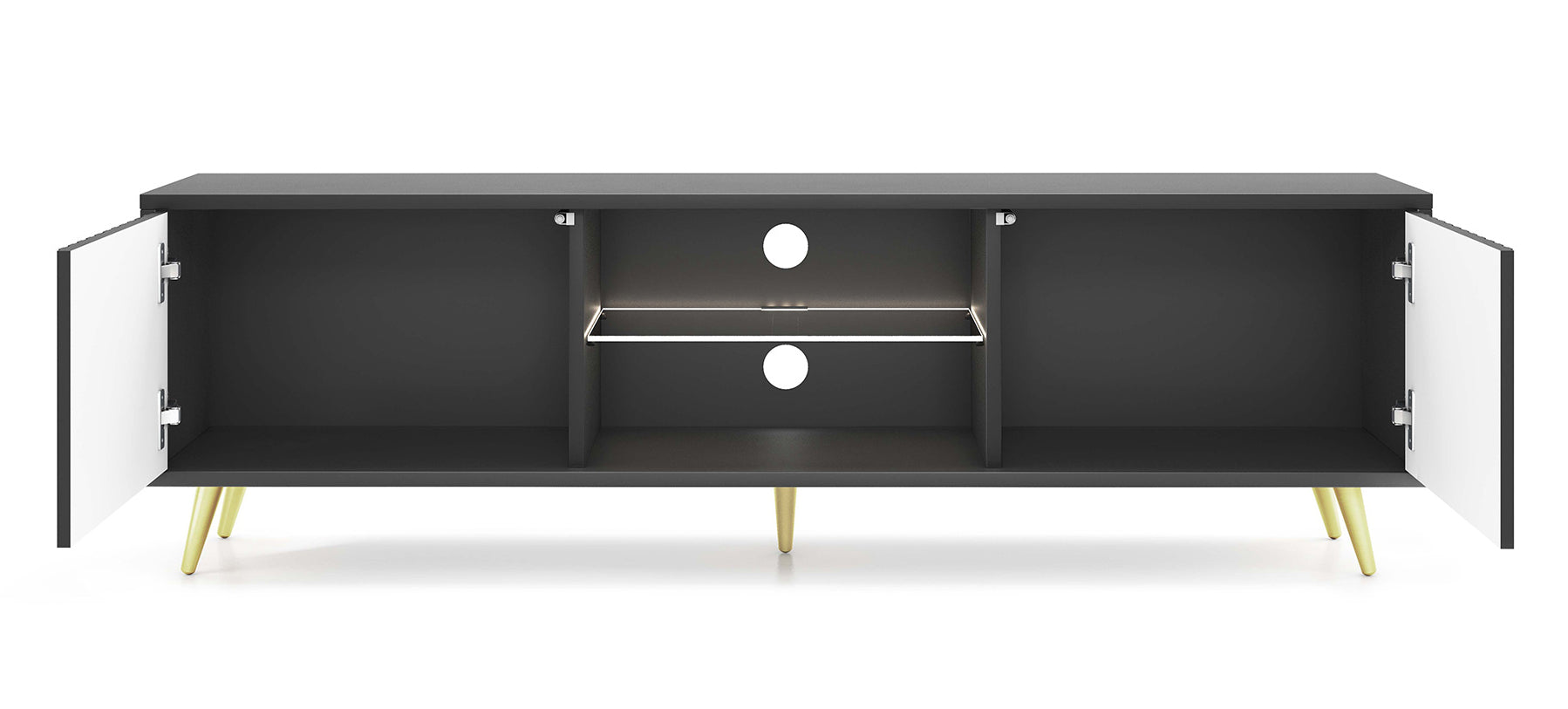 selsey-bello-tv-schrank-135-cm-schwarz-mit-lamellenfronten-und-goldenen-beinen image 6