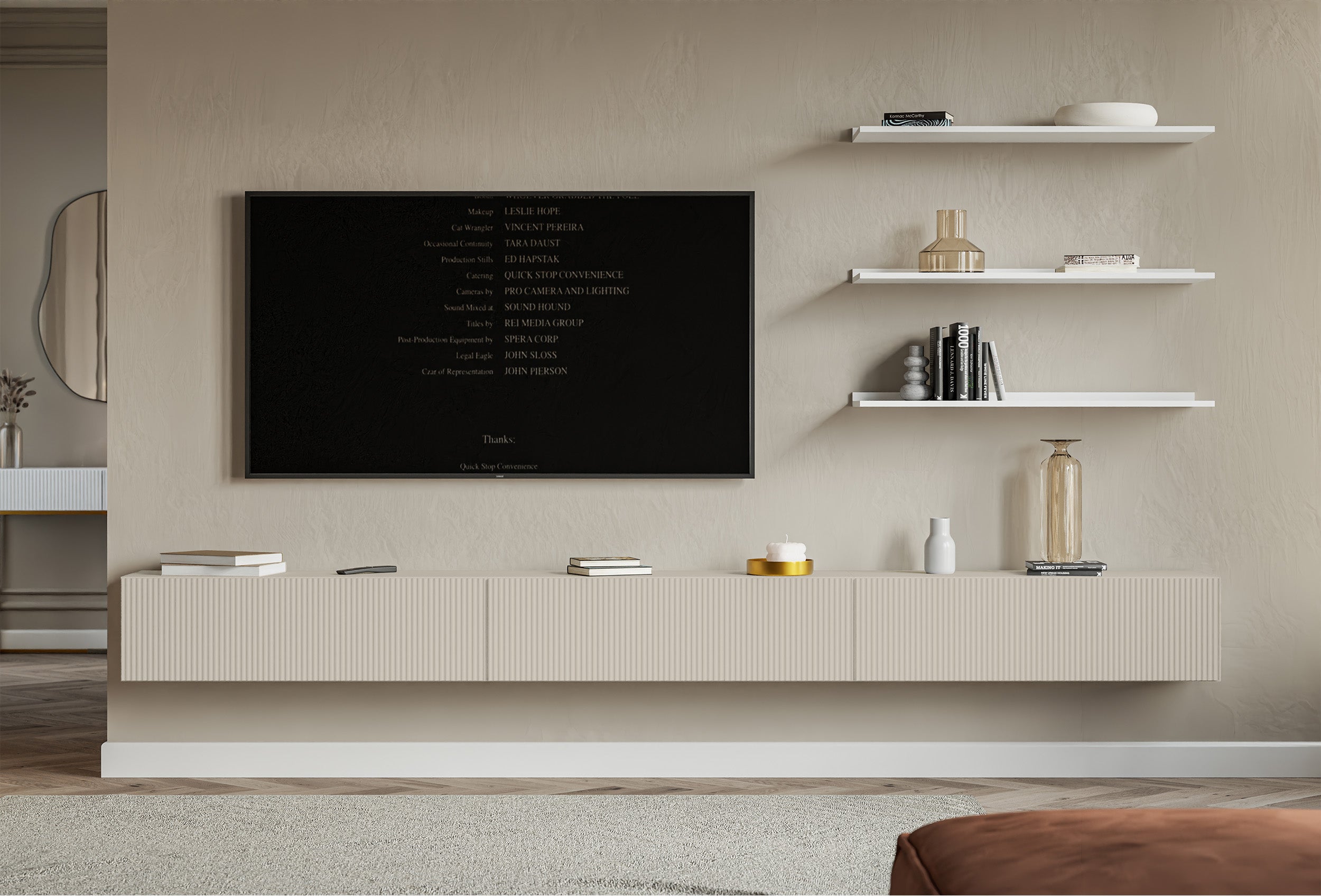 selsey-veldio-h-ngender-tv-schrank-300-cm-dreit-rig-geriffelte-front-grau-beige image 3