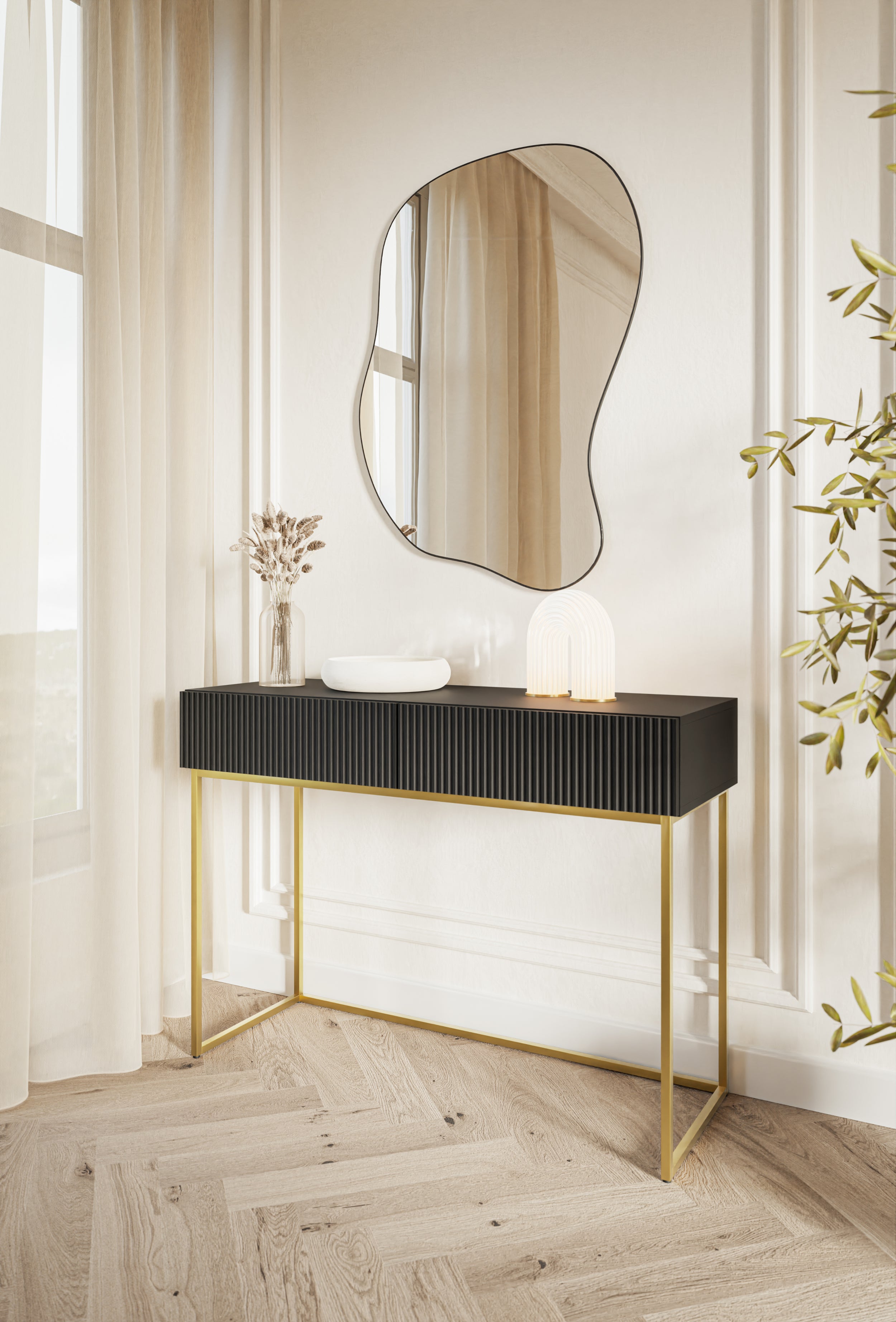 selsey-veldio-toilettentisch-schminktisch-110-cm-schwarz-mit-goldenen-beinen-2-s image 3