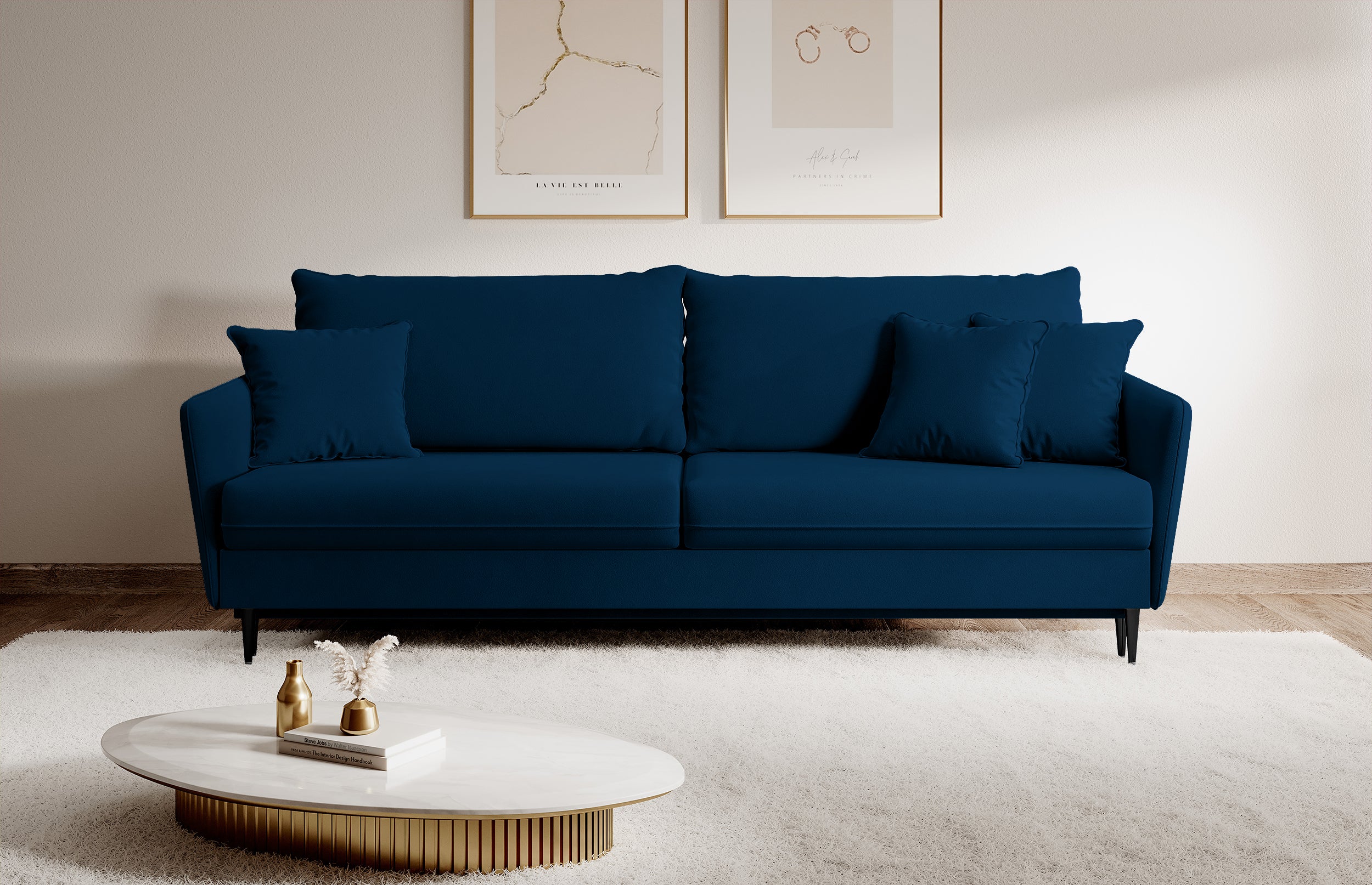selsey-volio-3-sitzer-sofa-ausklappbar-samtblau-wasserabweisend-mit-schwarzen-be image 4