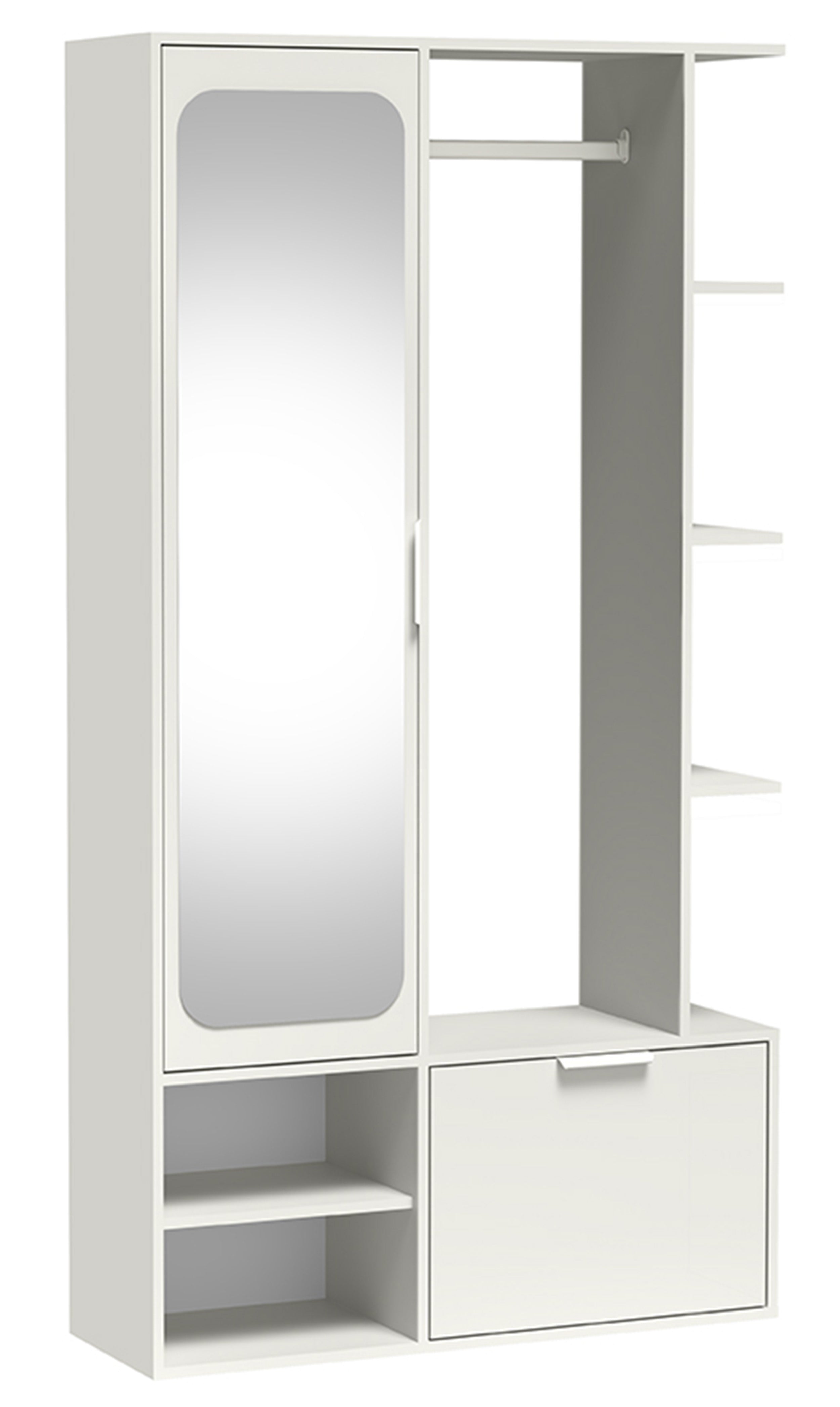 selsey-nala-flur-set-mit-spiegel-und-100-cm-kleiderstange-alpenwei image 1