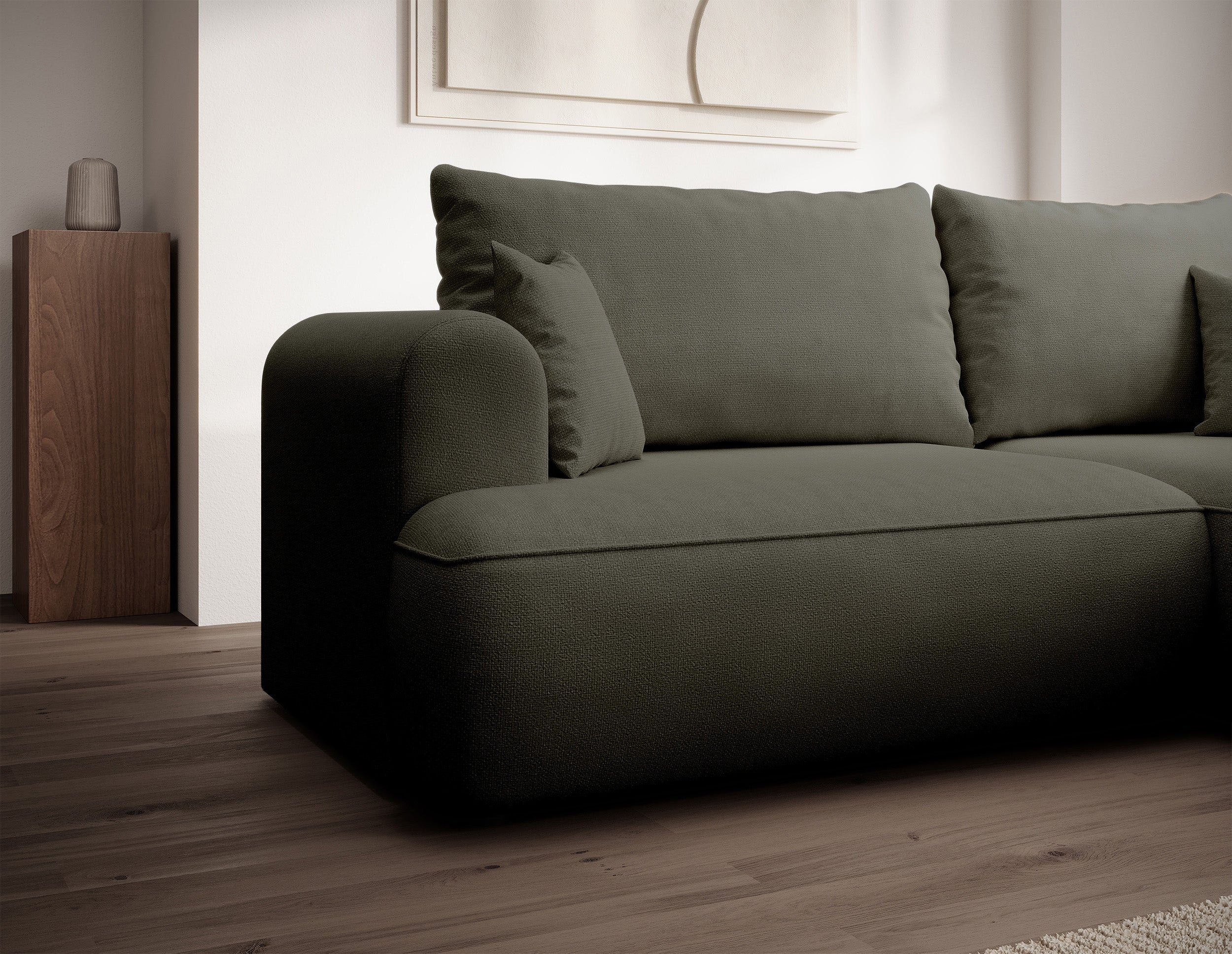 selsey-ovo-mini-ecksofa-mit-schlaffunktion-l-form-rechts-olivgr-ner-chenille image 4