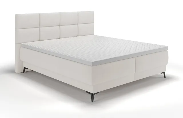 selsey-rektango-kontinentales-bett-180x200-cm-mit-stauraum-und-topper-cremefarbe image 1