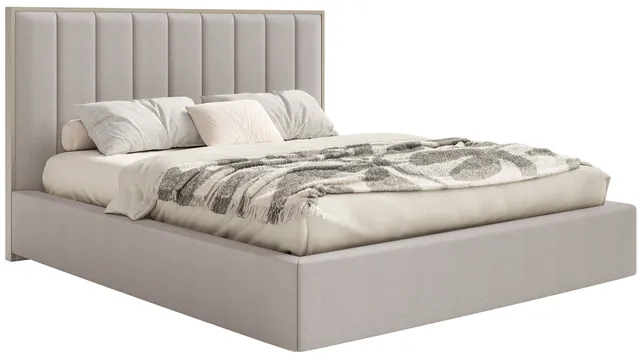 selsey-togents-bett-140x200-cm-mit-led-grau-beige-hydrophobe-chenille image 1